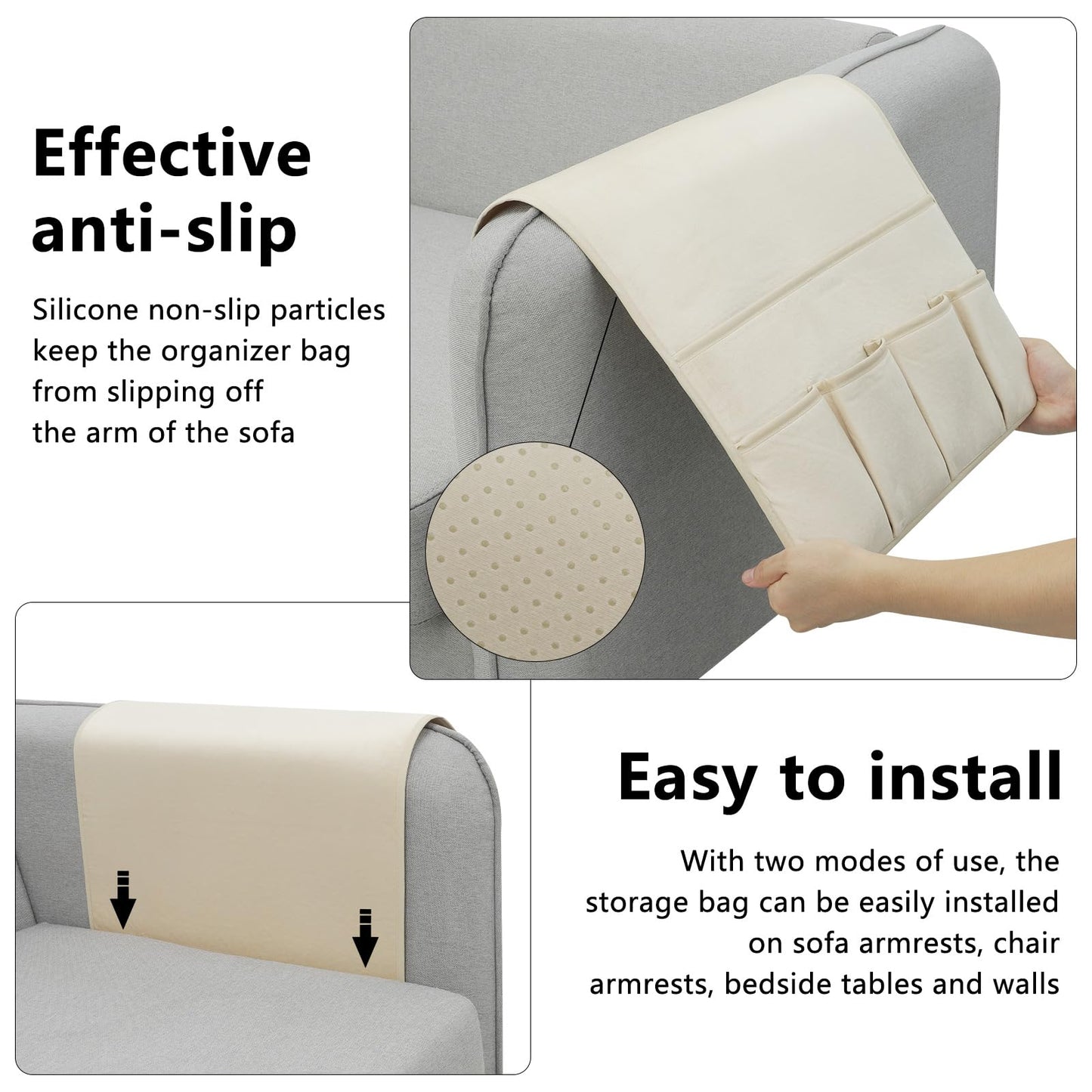 Remote Control Holder for Armchair Caddy, Remote Holder with 5 Pockets