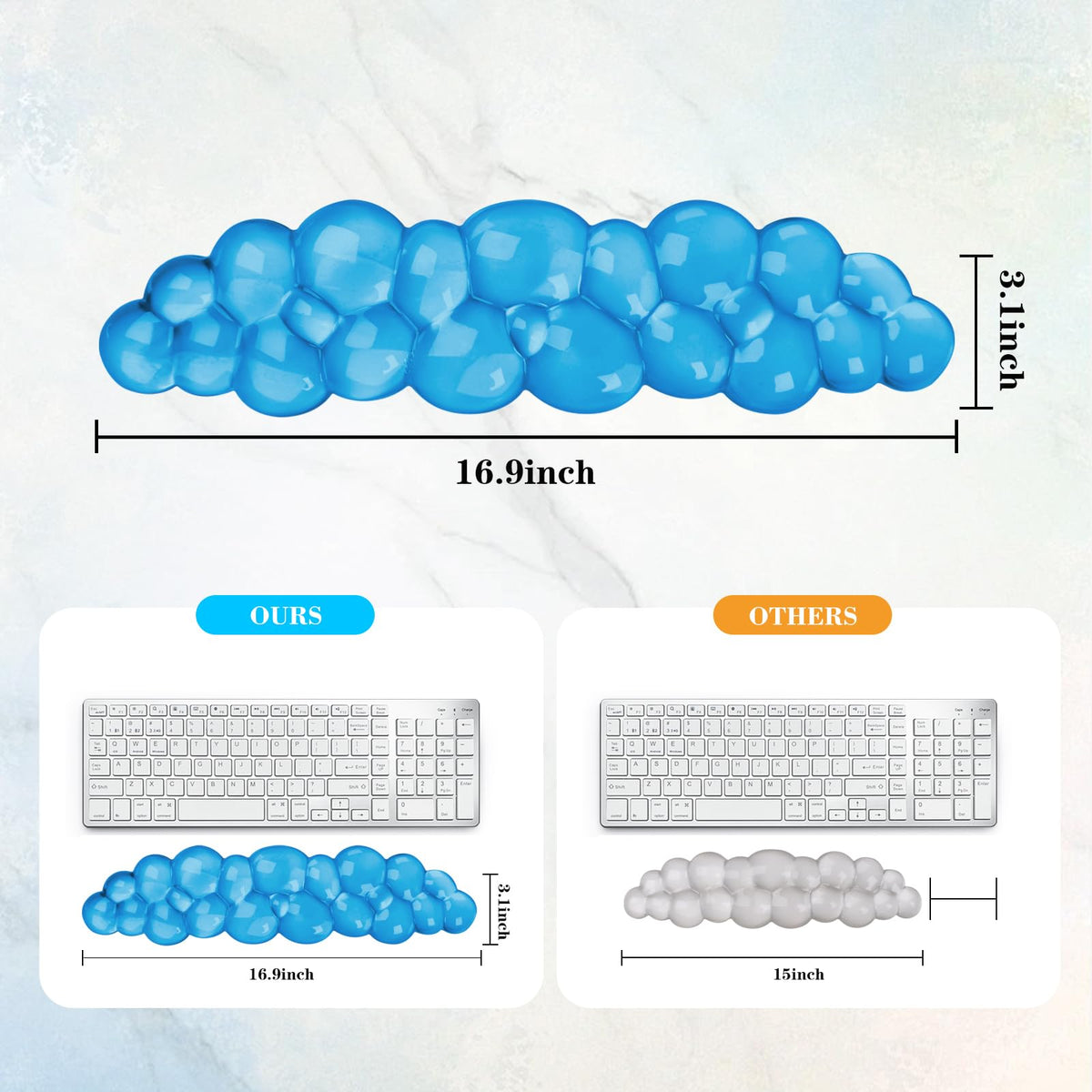 Gel Cloud Keyboard Wrist Rest, Cute Wrist Support and Arm Support Keyboard Rest for Keyboard Typing