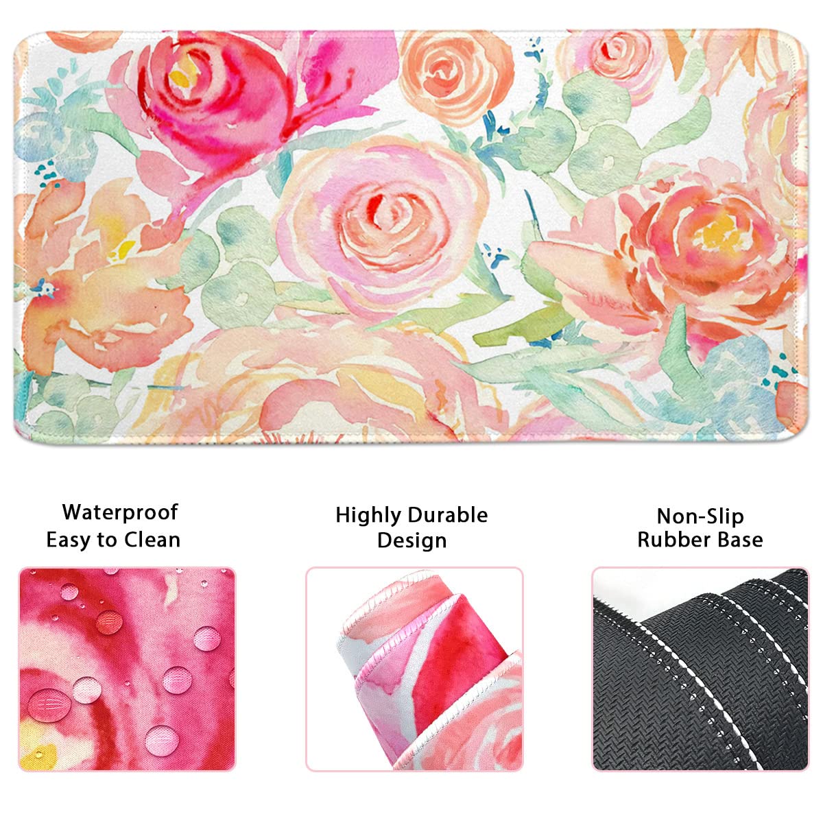 Large Mouse Pad Set, Cute Extended Mouse Pad+Keyboard Wrist Rest Support Desk Pad Memory Foam