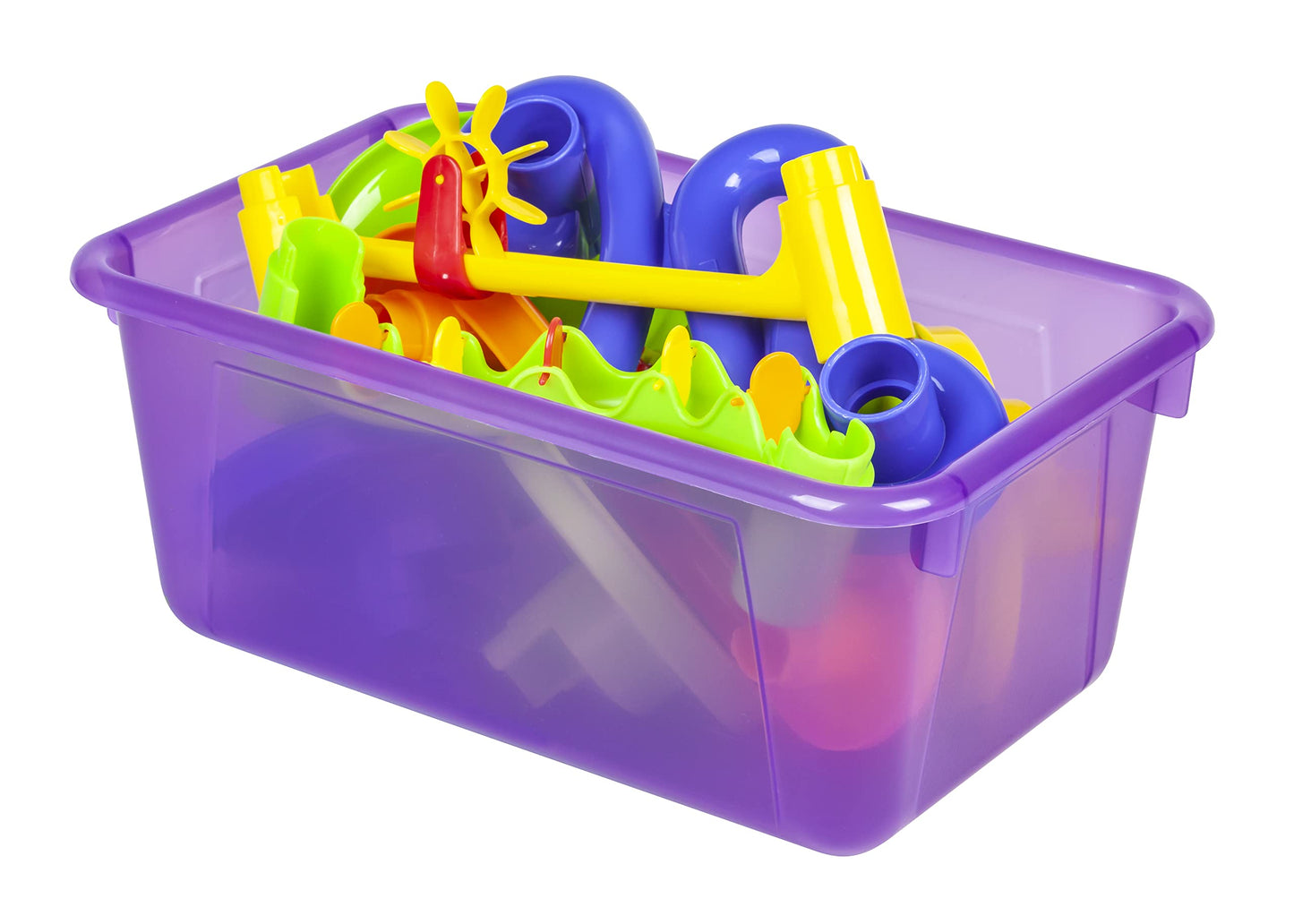 Storex Small Cubby Bins – Plastic Storage Containers for Classroom, 12.2 x 7.8 x 5.1 inches, Candy