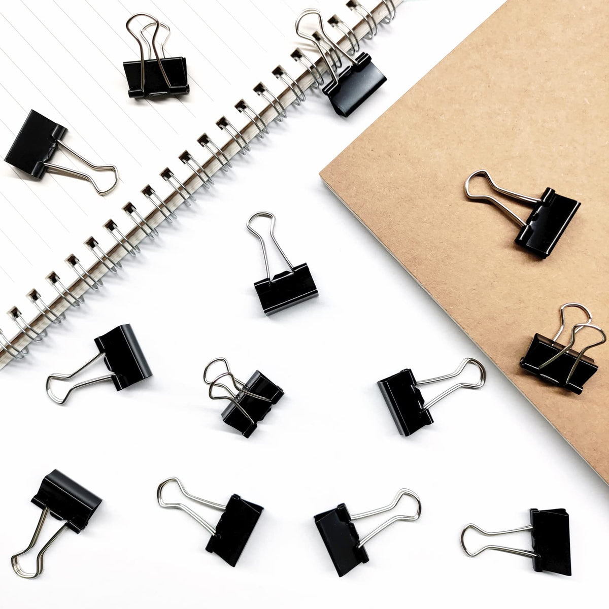 Ykimok 120Pcs Mini Binder Clips, 5/8 inch(15mm), Paper Clamps Small Size for Office Supplies, Black