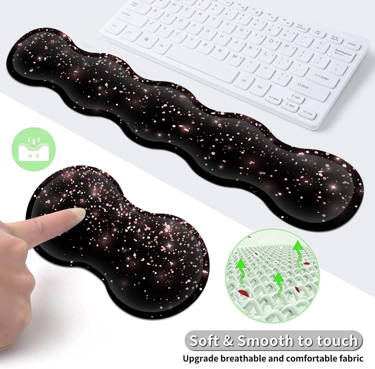 Large Gaming Mouse Pad (31.5x11.8 in) Rubber Base XXL Mousepad with Stitched Edges, Ergonomic
