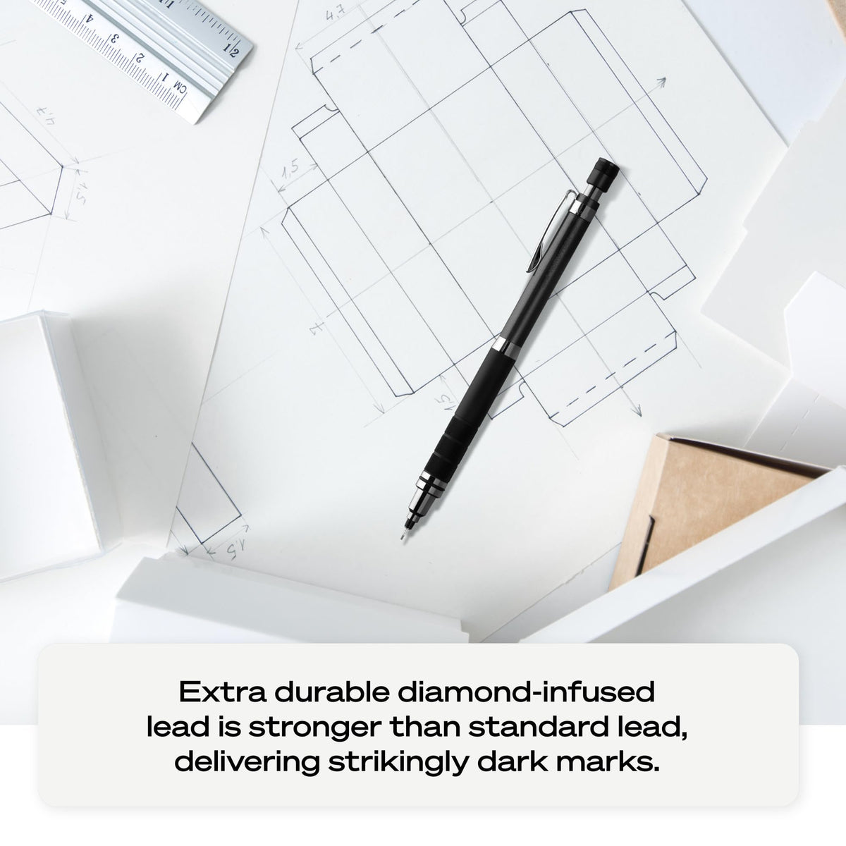 uniball™ Kuru Toga Elite Mechanical Pencil Kit, 0.5mm, HB, Silver, 1 Pack
