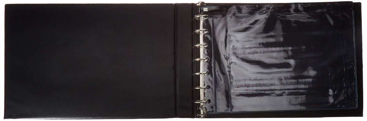7-Ring 3-on-a-Page Business Check Book Binder - Black