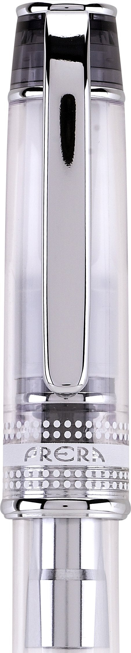 PILOT Prera Fountain Pen, Clear Barrel with Black/Silver Accents, Medium Nib (60820)