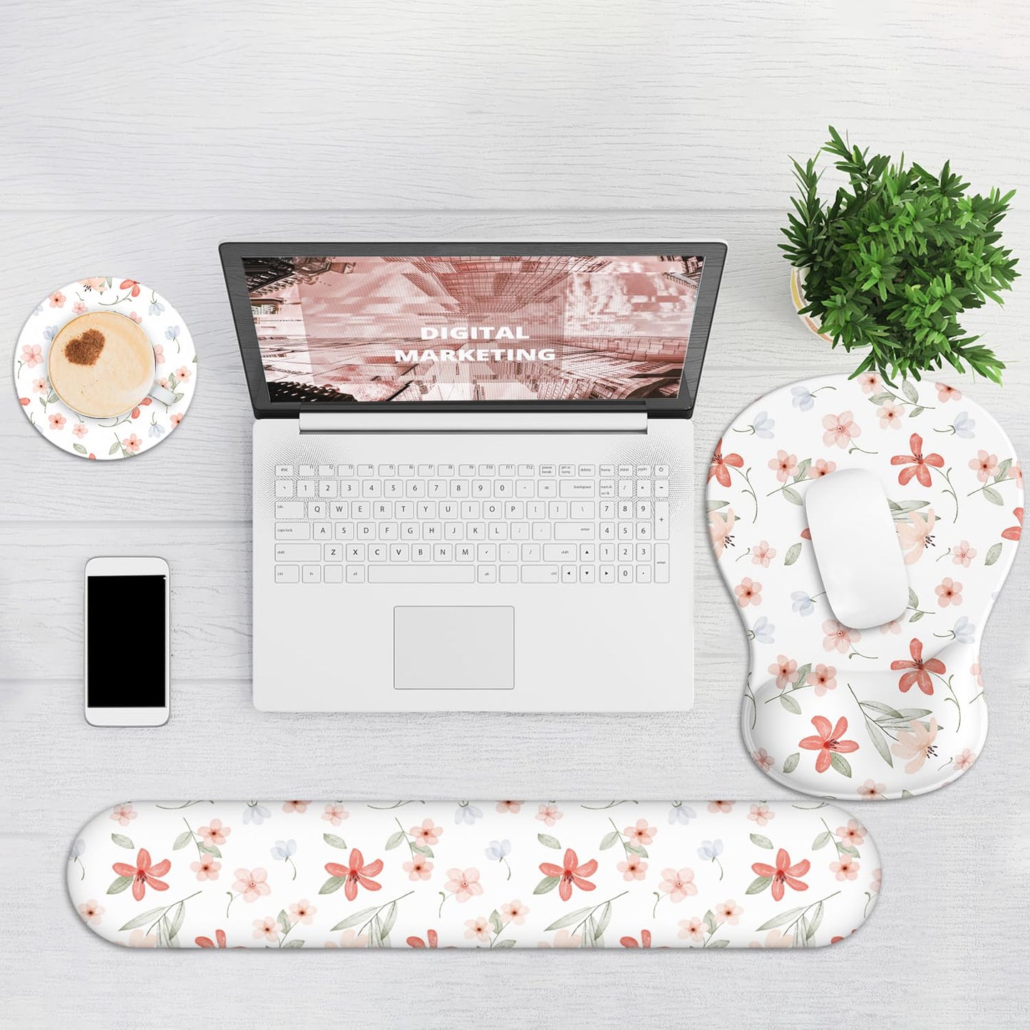 Ergonomic Mouse Pad with Wrist Rest and Keyboard Wrist Rest, Gel Mousepad