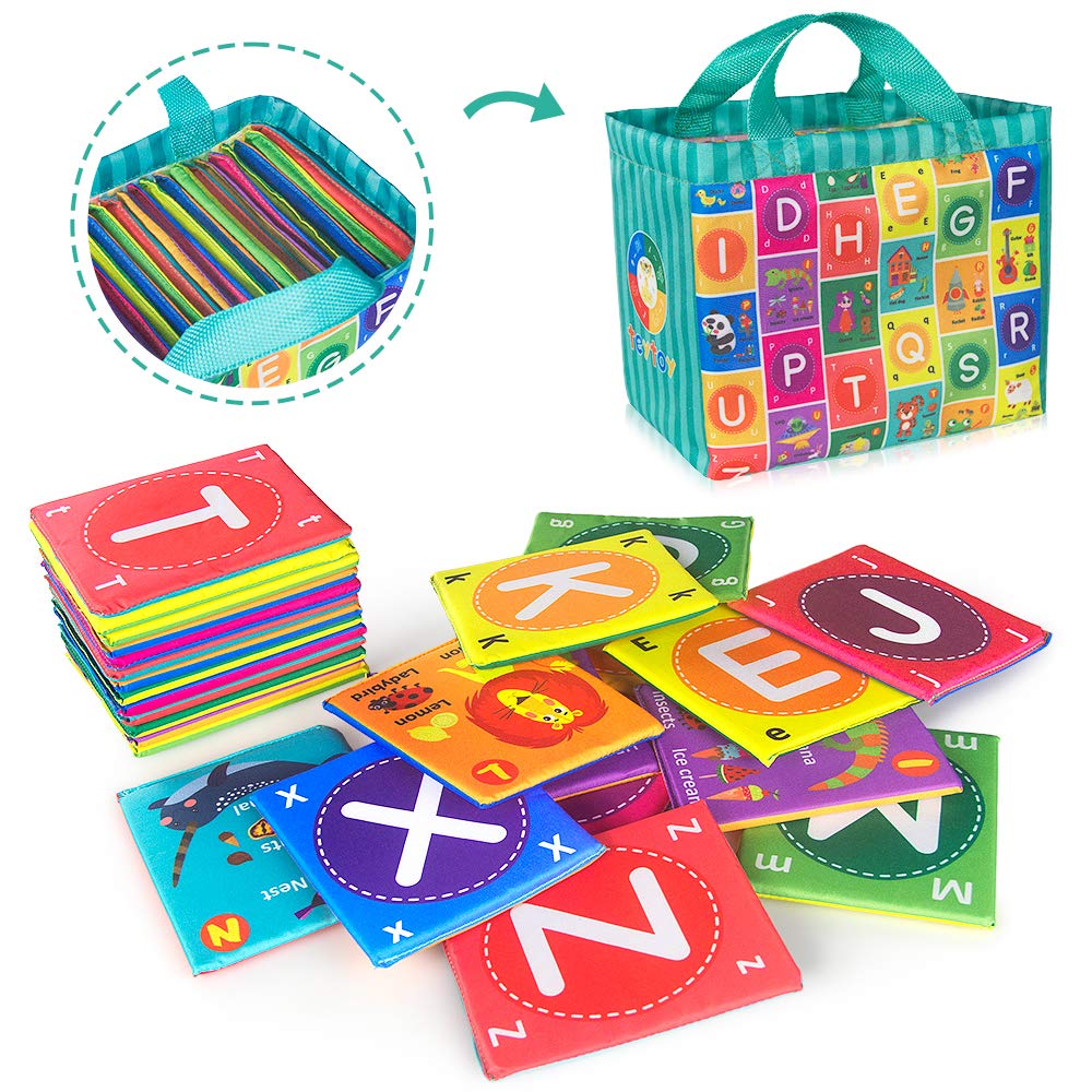 Alphabet Flash Cards for Toddlers, 26Pcs Baby Soft Letter Flash Cards
