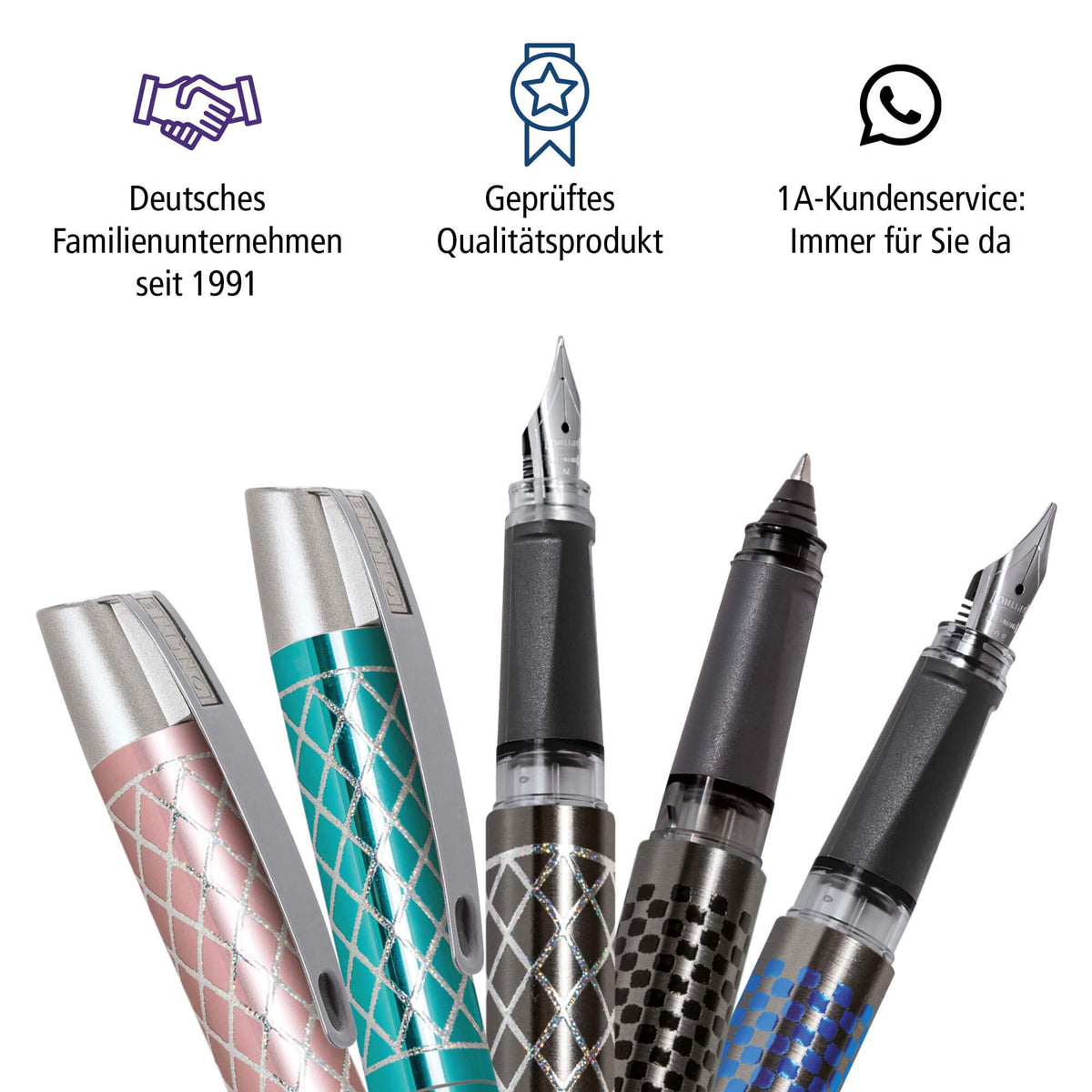 Online Ergonomic Fountain Pen for School/College -Campus Turquoise - Medium Nib, Soft Grip Part