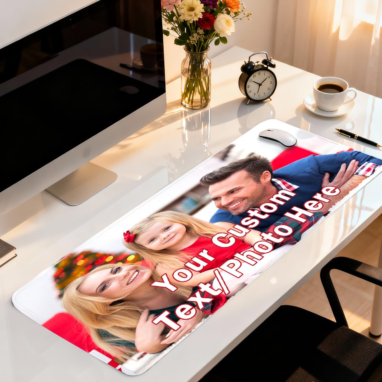 Personalized Mouse Pad XXL with Photo Text Custom Large Gaming Mouse Pad for Office Dorm Gaming