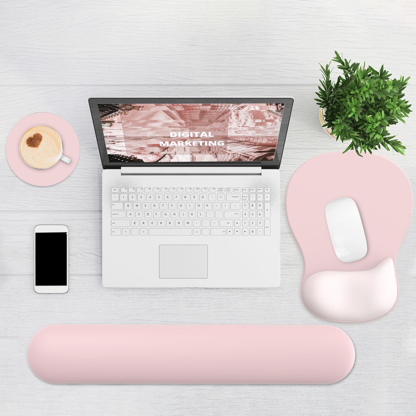 Ergonomic Mouse Pad with Wrist Rest and Keyboard Wrist Rest, Gel Mousepad