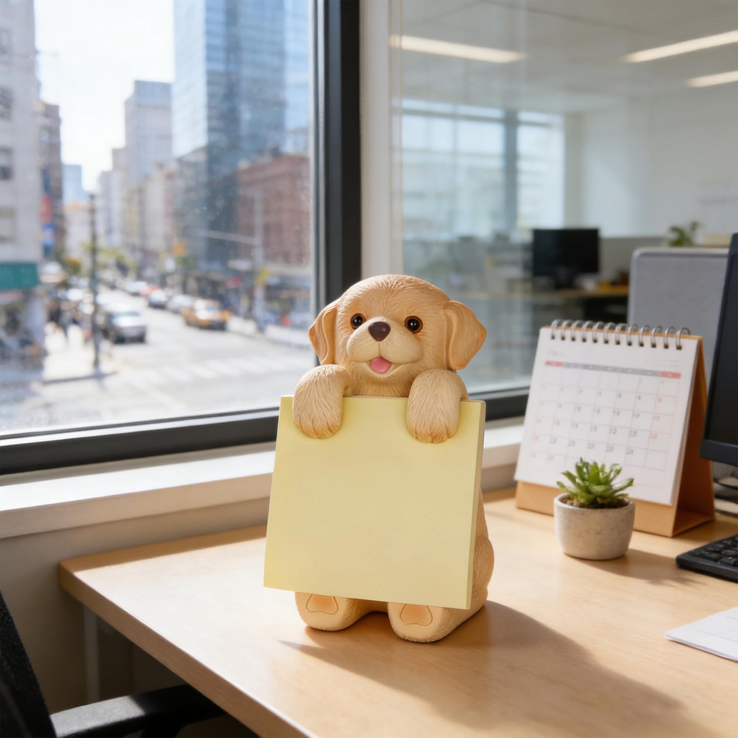 HORTIX Dog Pop-Up Sticky Note Dispenser for 3x3 in Notes, Golden Retriever