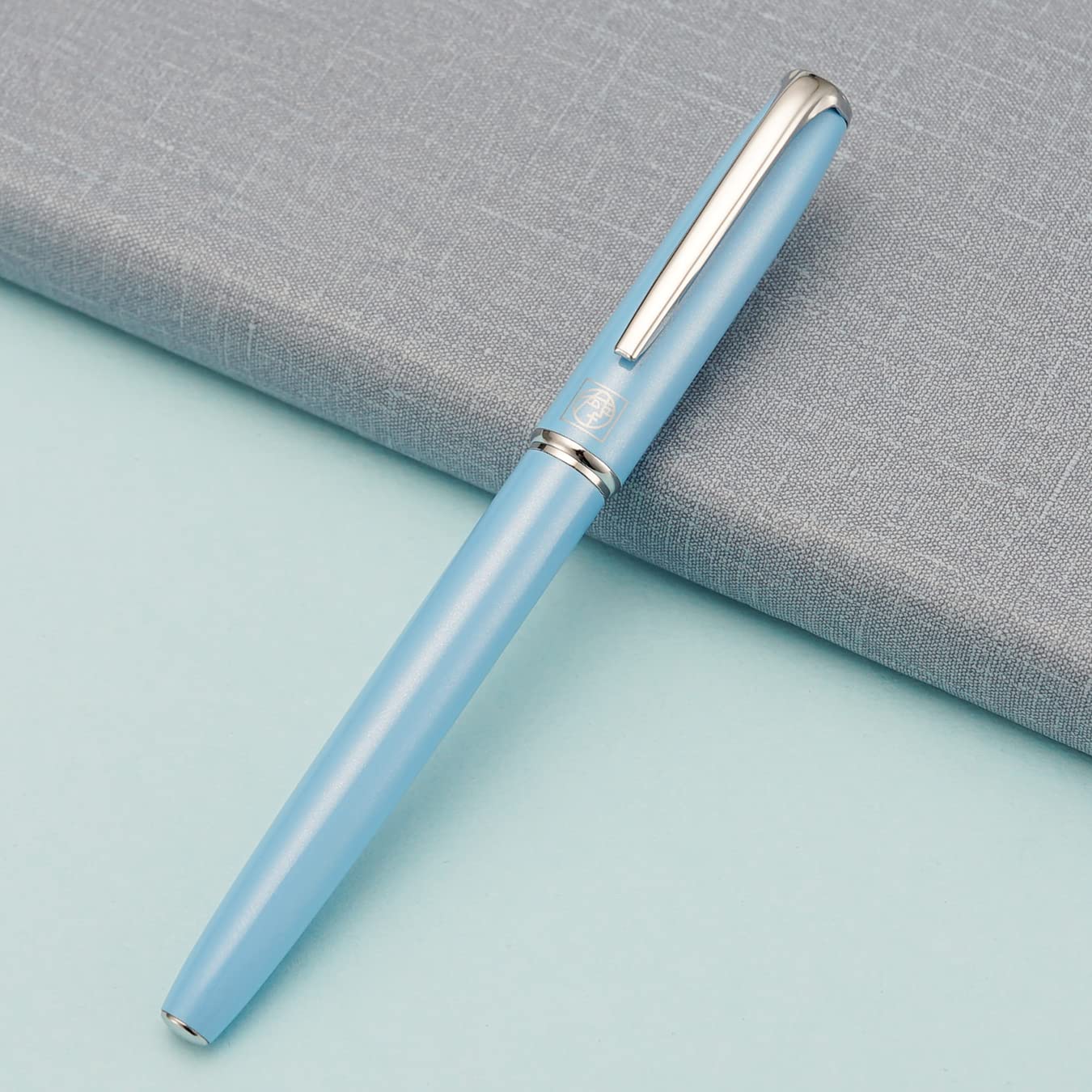 erofa Picasso 916 Sky Blue Fountain Pen with Gift Box Writing Pen Set Medium Nib 0.7mm for Office