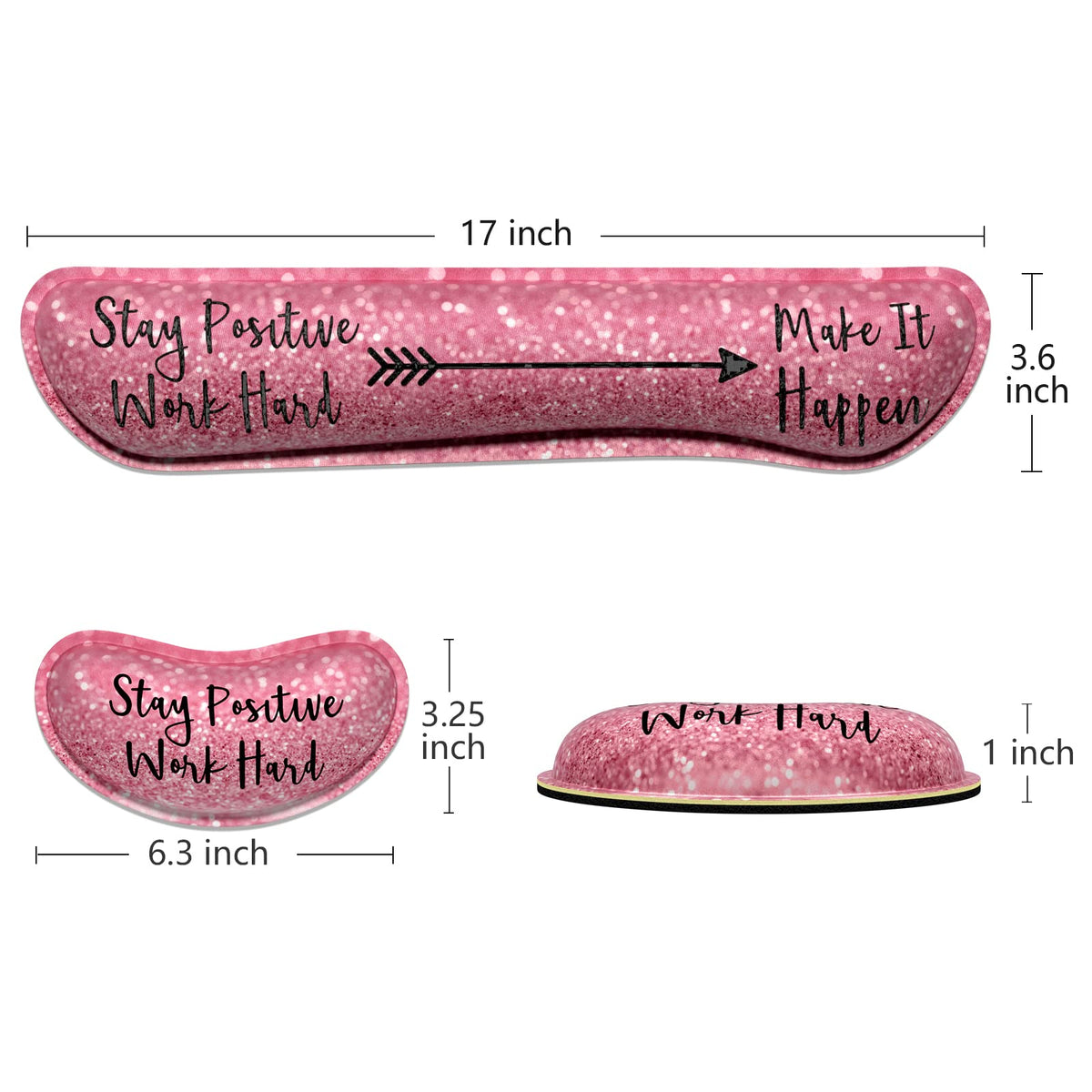 Dapesuom Enlarge Keyboard Wrist Rest, Memory Foam Wrist Cushion for Desk Mats Support, Typing Pain