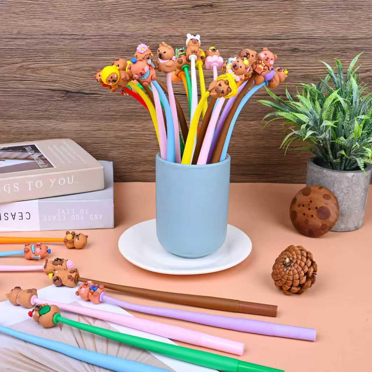 LiYiQ 50 PCS Capybara Stress Relief Bobblehead Pens Fun Cute Pen for kids Fidget Pens Kawaii Pen