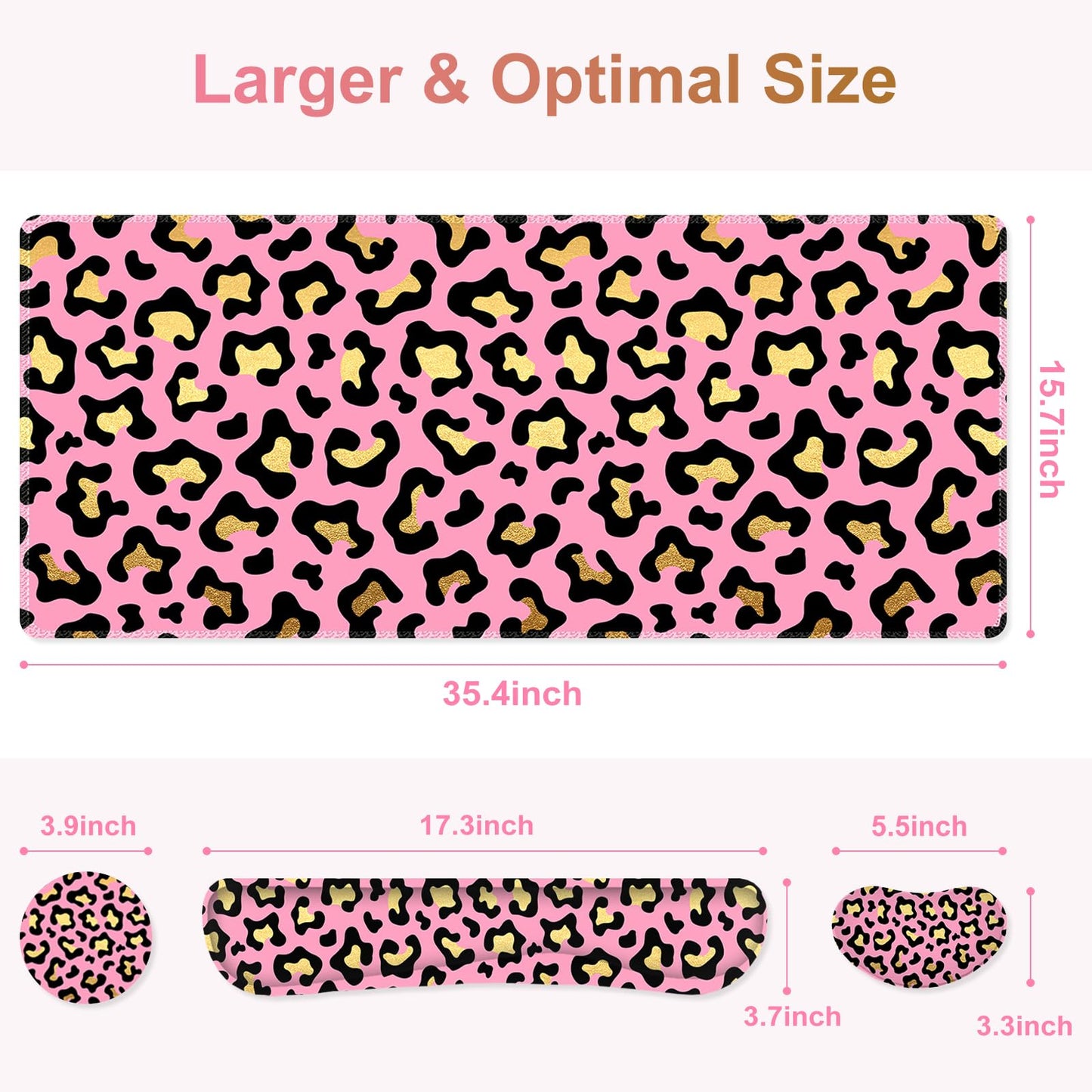 NXZGO Large Gaming Mouse Pad Set, 4 in 1 Extended Keyboard Desk Mat with Wrist Rest, PC Computer