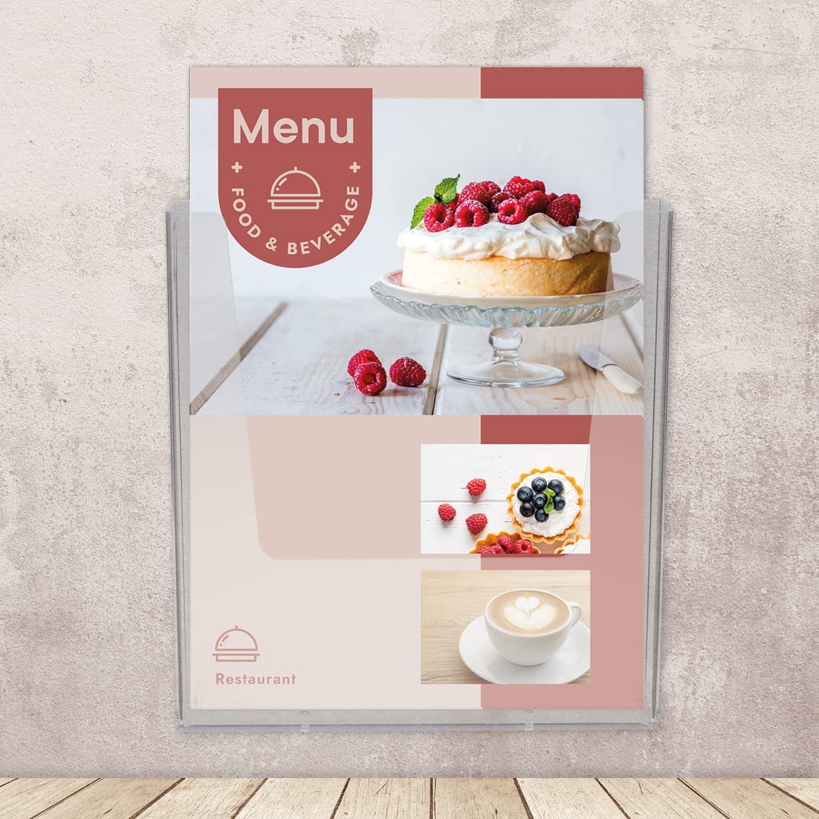 Europel Wall Mounted Brochure Holder | for A4 Size | Crystal Clear Acrylic Literature Stand &