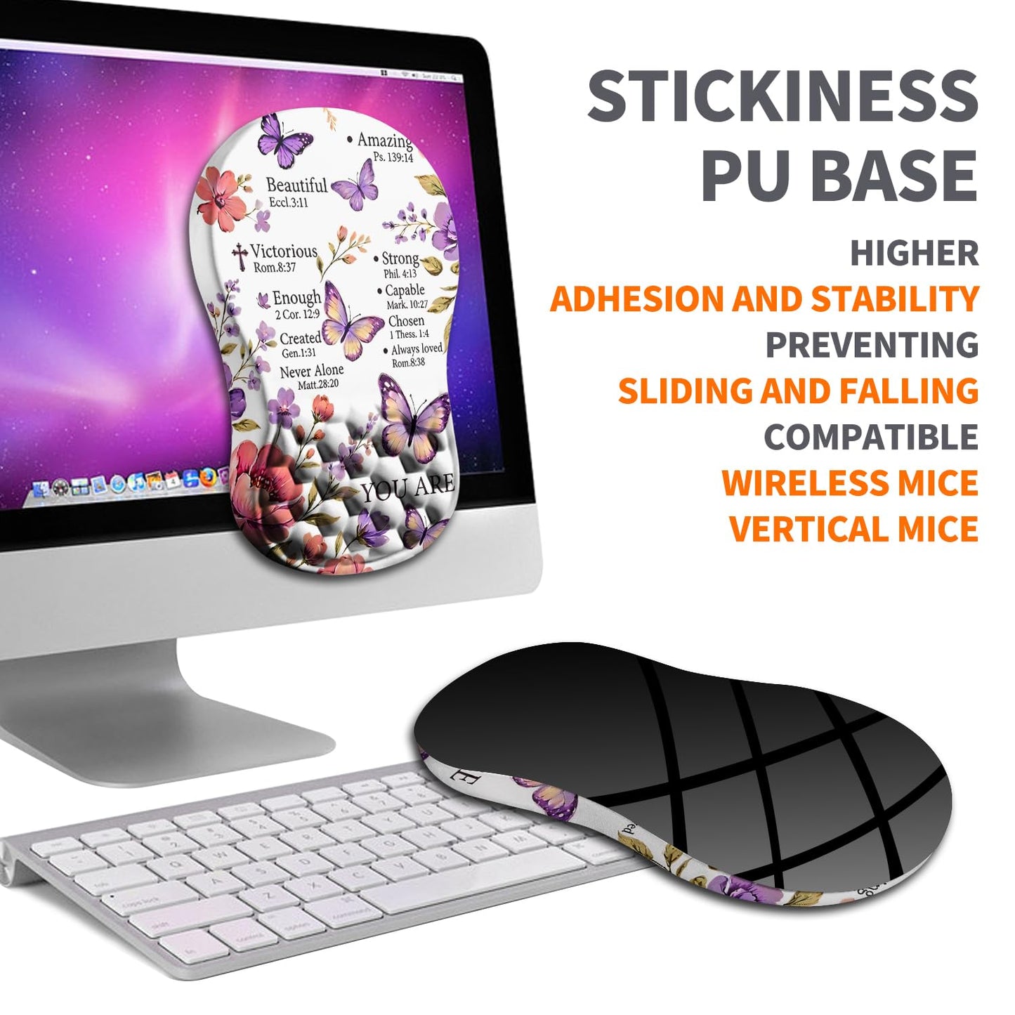 Armanza Ergonomic Joint Wrist Support Mouse Pad with Memory Foam Cushion Massage Bump, Carpal