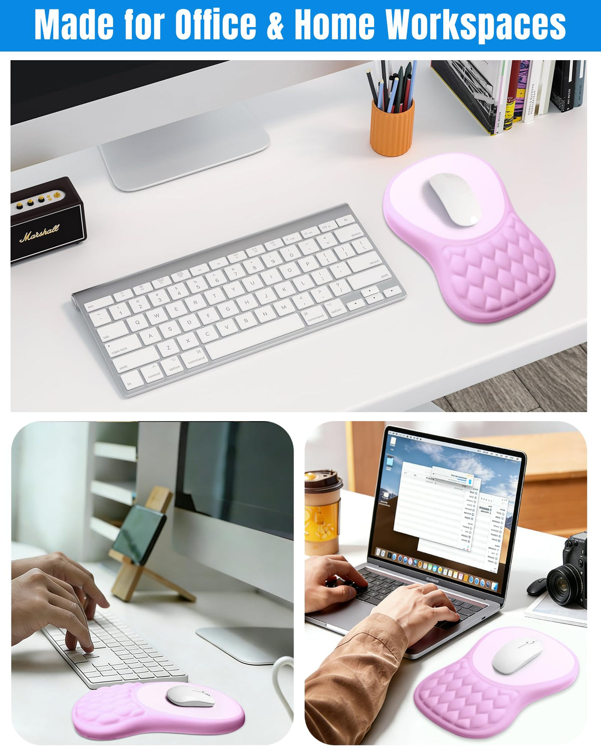 PVIPCZ Ergonomic Mouse Pad with Sloped Memory Foam Wrist Rest