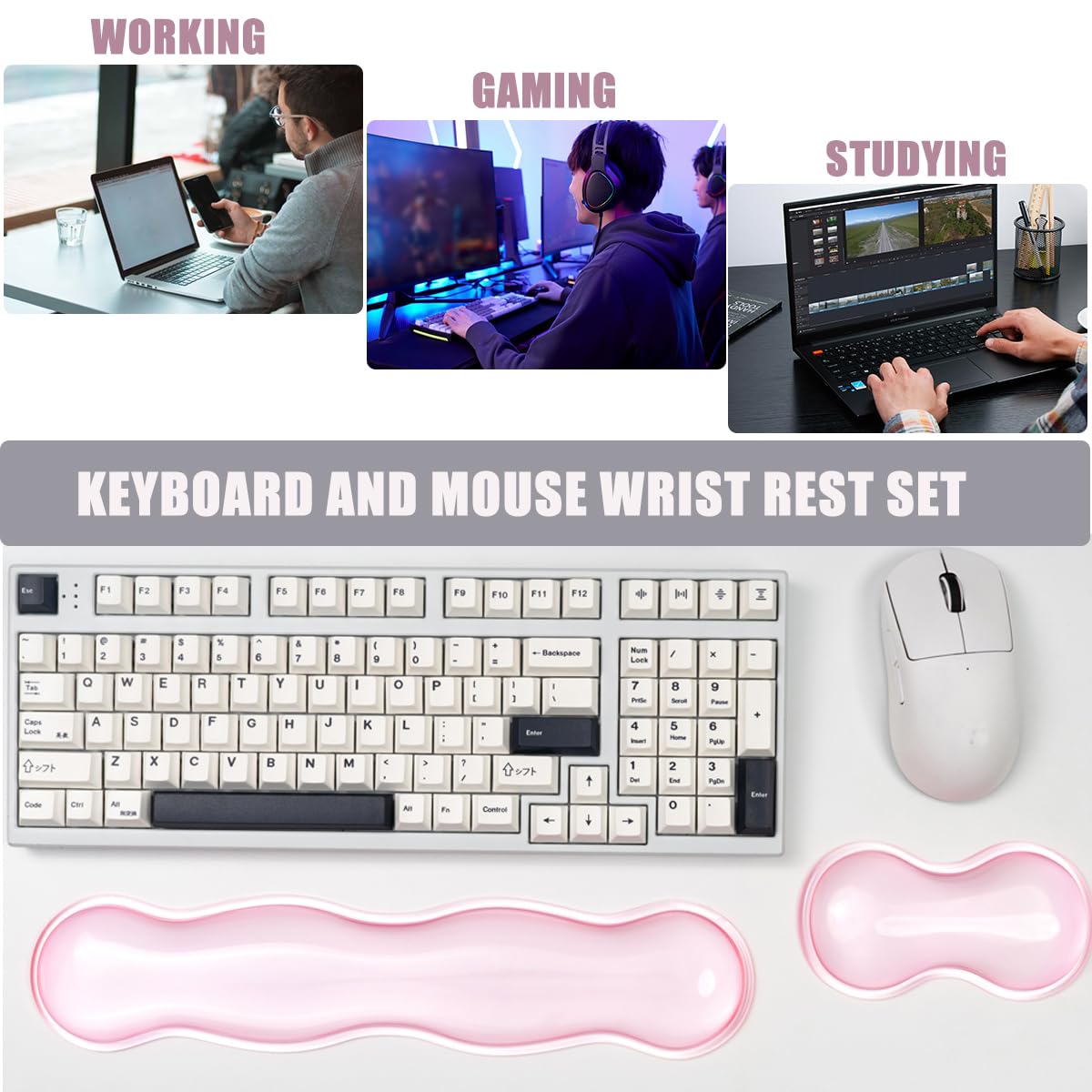 Gel Keyboard and Mouse Wrist Rest Set,Wrist pad for Computer Keyboard