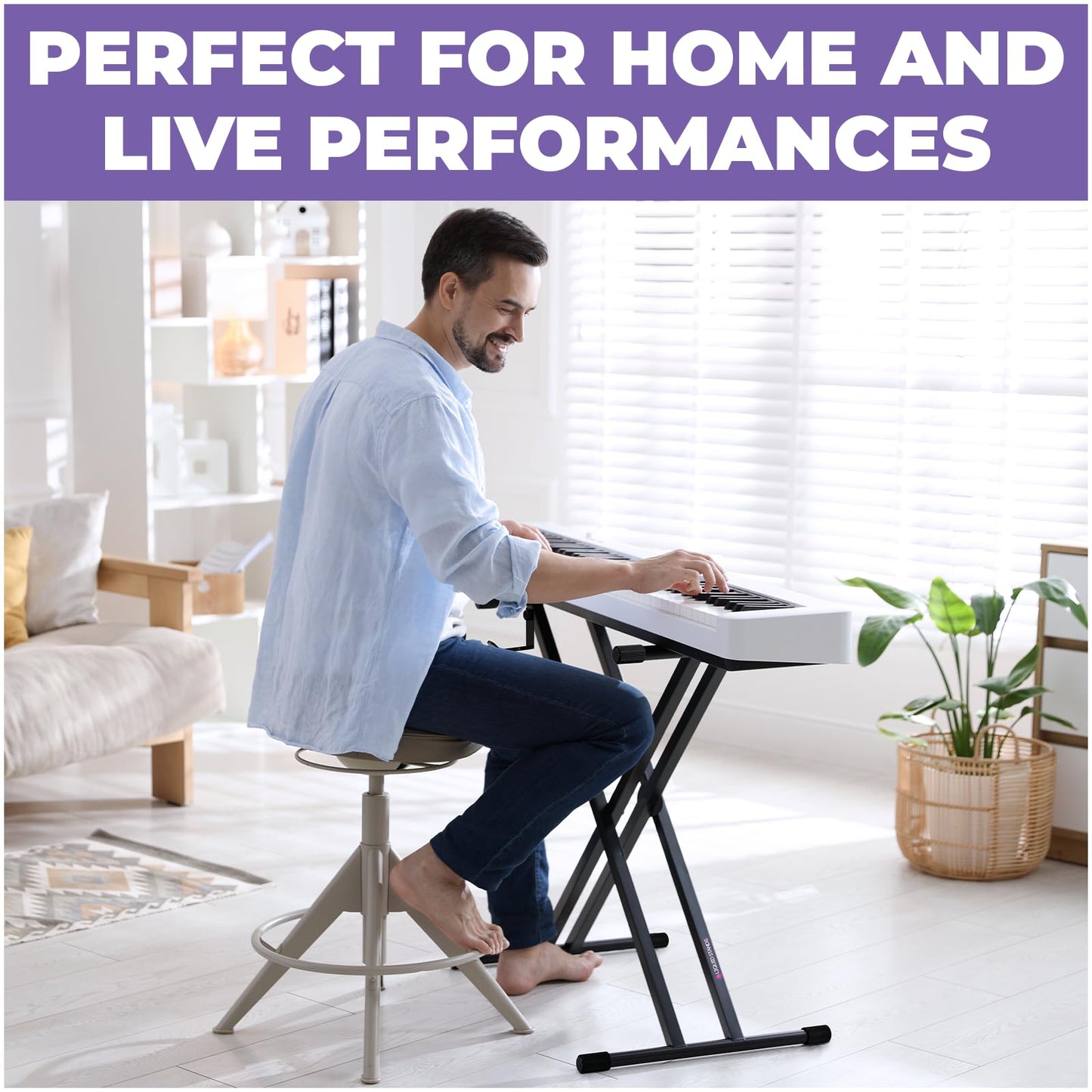 Liquid Stands Piano Keyboard Stand X Style Adjustable Portable Heavy Duty