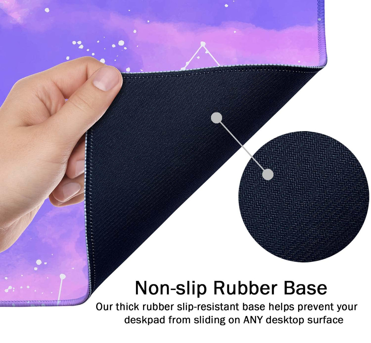 SSOIU Pink Pastel Desk Mat, Gorgeous Starry Sky Desk Pad, Cute Large Gaming Mousepad, Gamer Girl