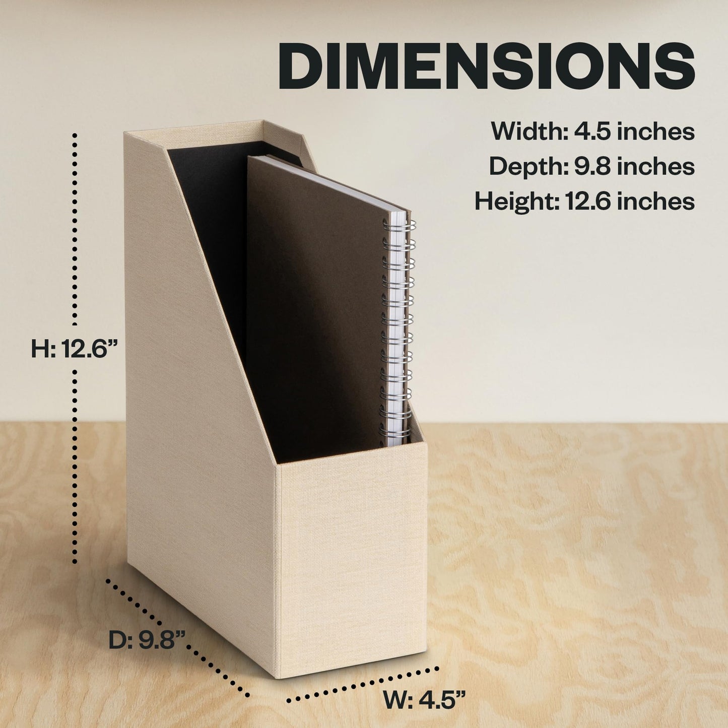 Bigso Estelle Magazine File - Magazine Holder and Organizer for Papers and Catalogs with Leather