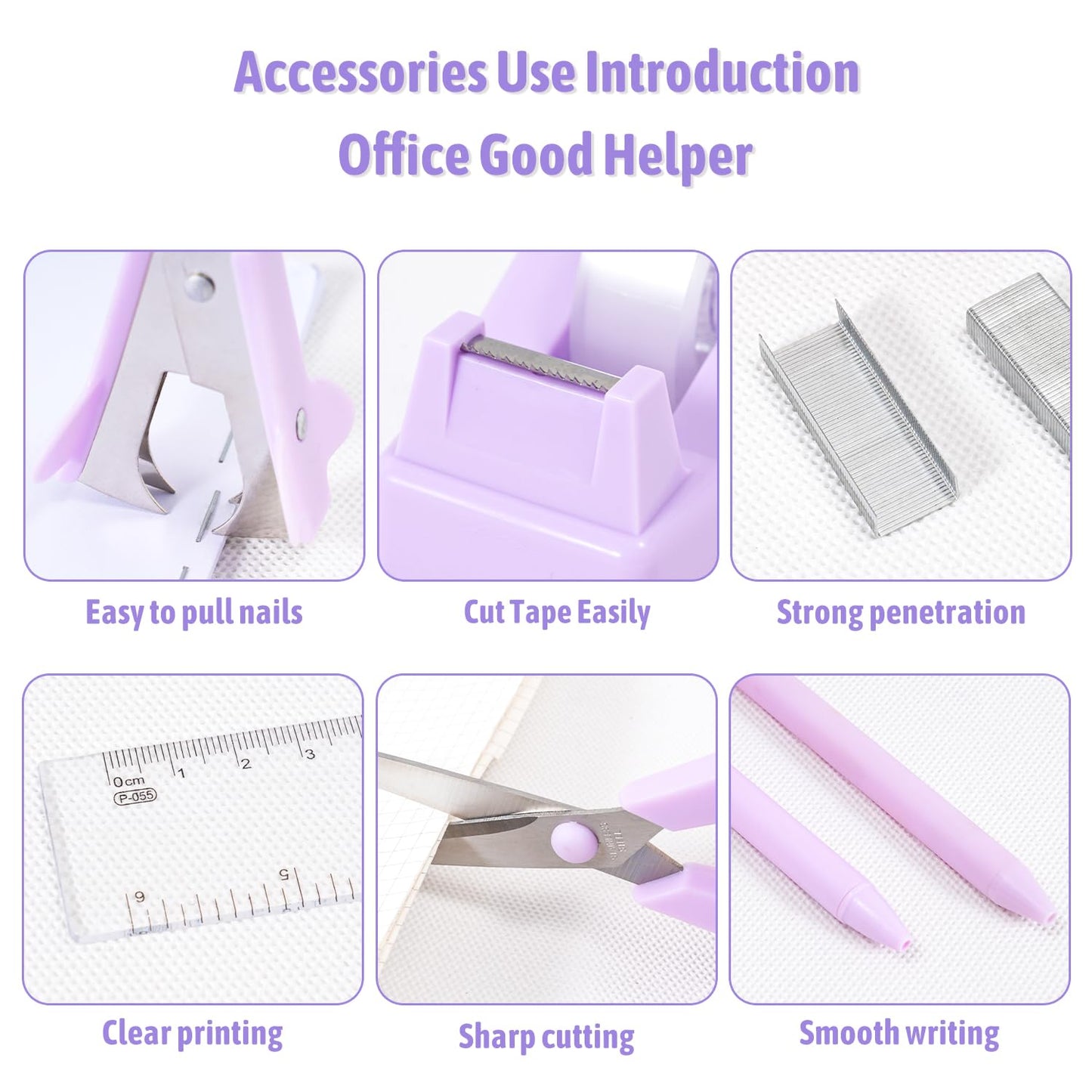 Gawsey Purple Desk Organizers and Accessories with Desk Organizer 360° Rotating Pen Holder and