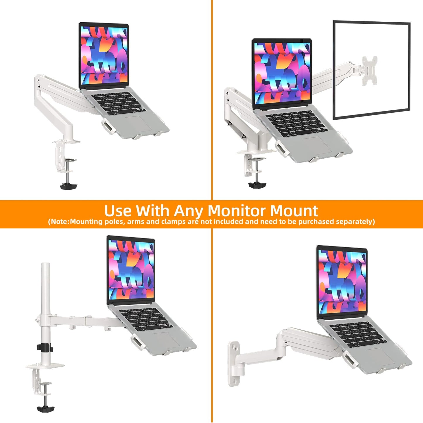 suptek Adjustable 13 to 18 inch Laptop VESA Arm Mount Tray for Monitor Arms and Stands (Tray