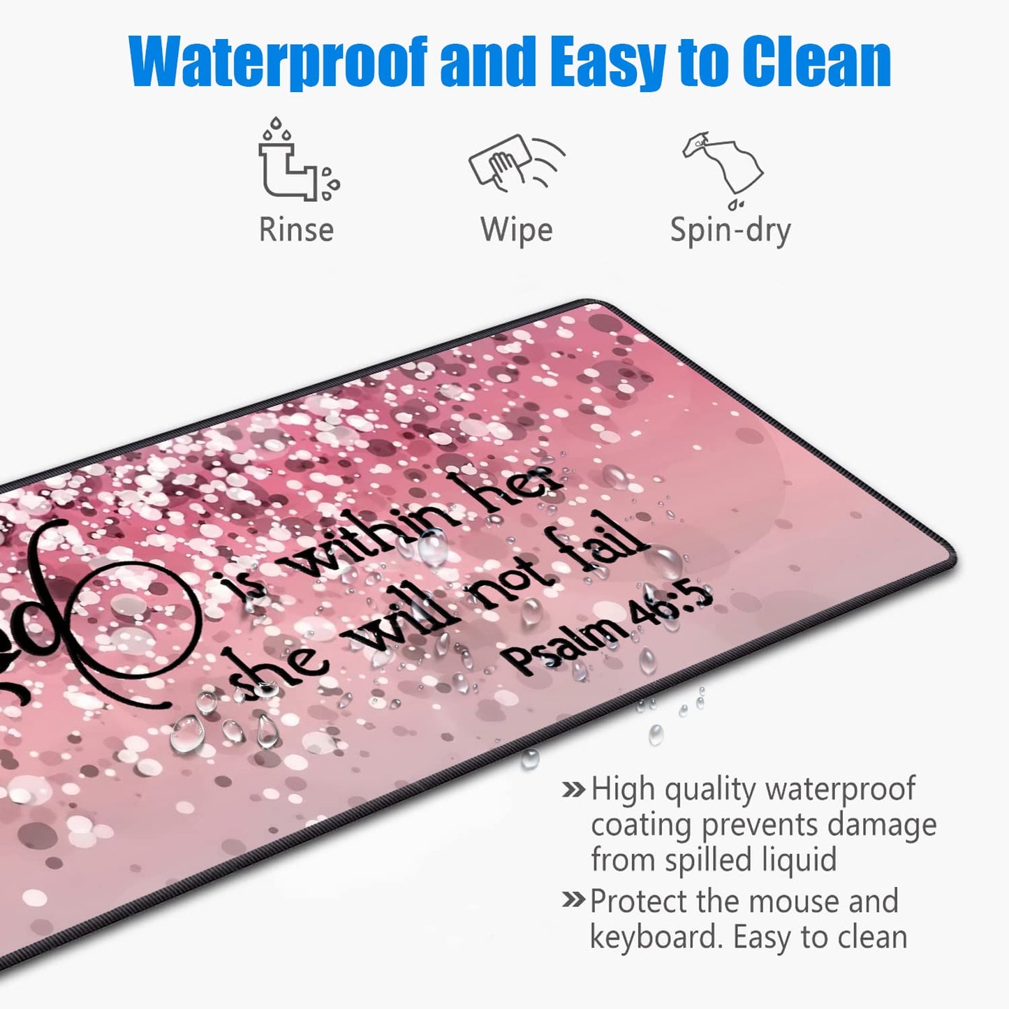 Desk Pad Mat Gaming Mouse Pads with Coasters, 31.5"x 11.8" XXL Large Computer Keyboard Mouse Mat