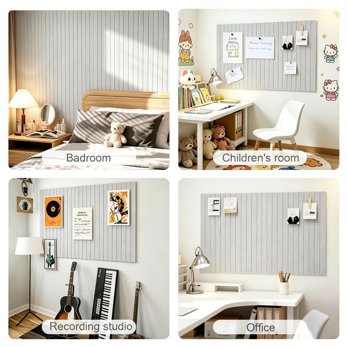G Gamit 0.47" Thick Felt Pin Board 48"x36" Large Cork Board Alternative 12 Pack 11.81"x11.81"Felt
