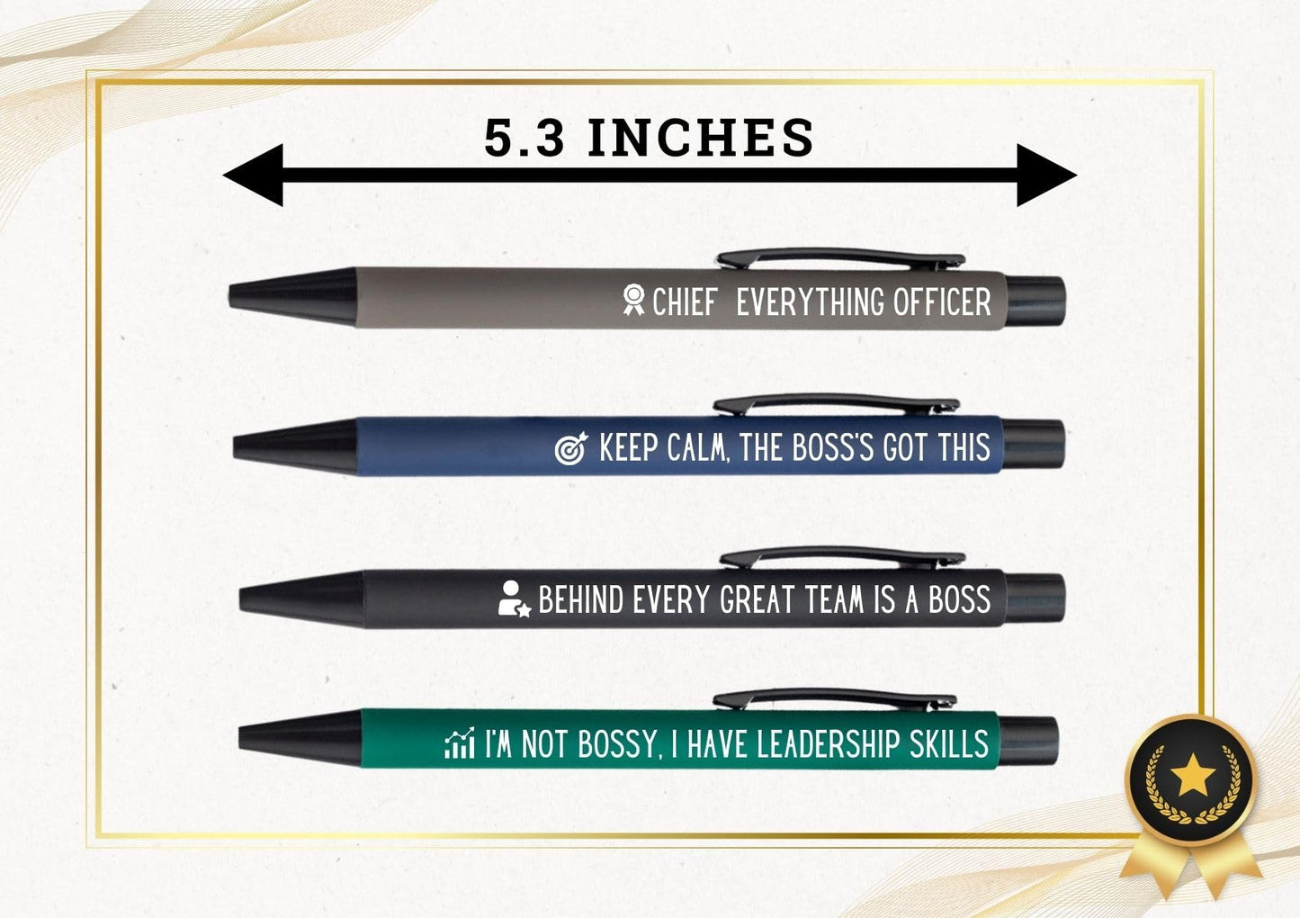 InnoBeta Boss Gifts, Ballpoint Pen Set of 4, Perfect Gifts Idea for Men/Male in Boss Day, Birthday