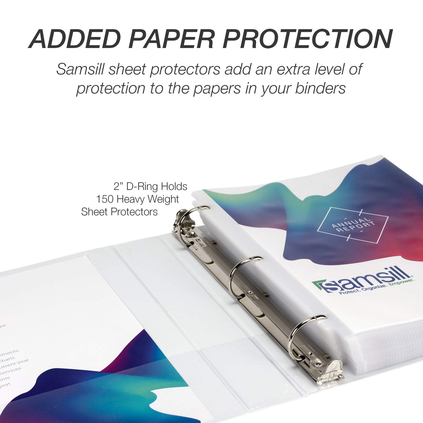 Samsill Durable 2 inch 3 Ring Binder, D Ring Binder, 100% Recycled Chipboard, White, 4 Pack