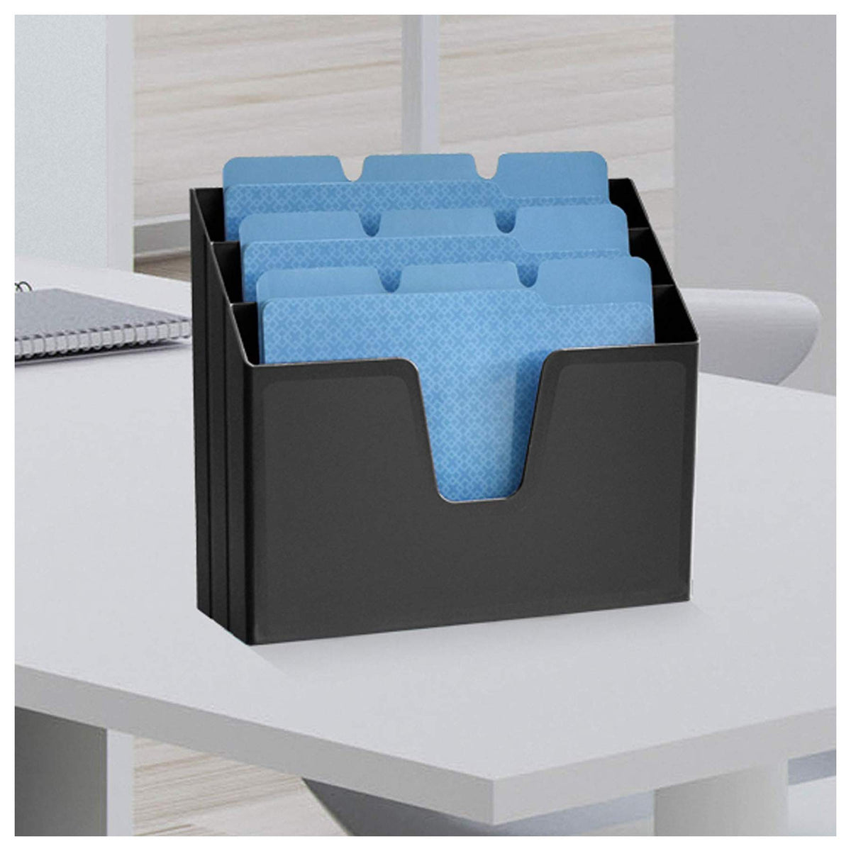 Acrimet Horizontal Triple File Folder Organizer Sorter, Letter Size, Black