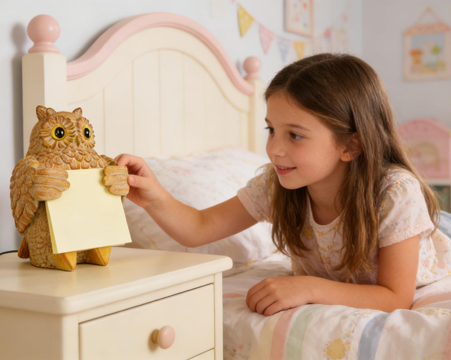HORTIX Owl Pop-Up Sticky Note Dispenser for 3 x 3 in Notes, Light Yellow