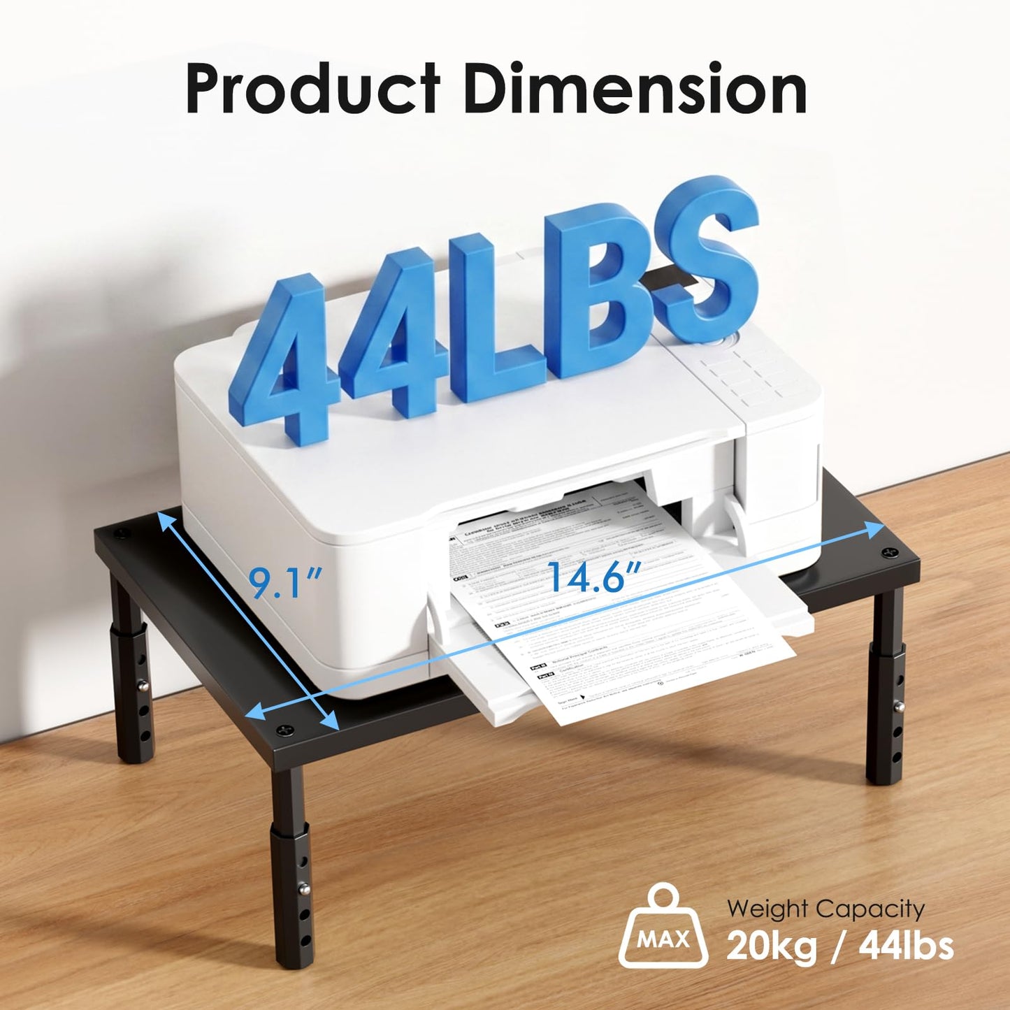 ECOLOVI Adjustable Wood Computer Monitor Stand Riser, Office Desk Organizer and Accessories for