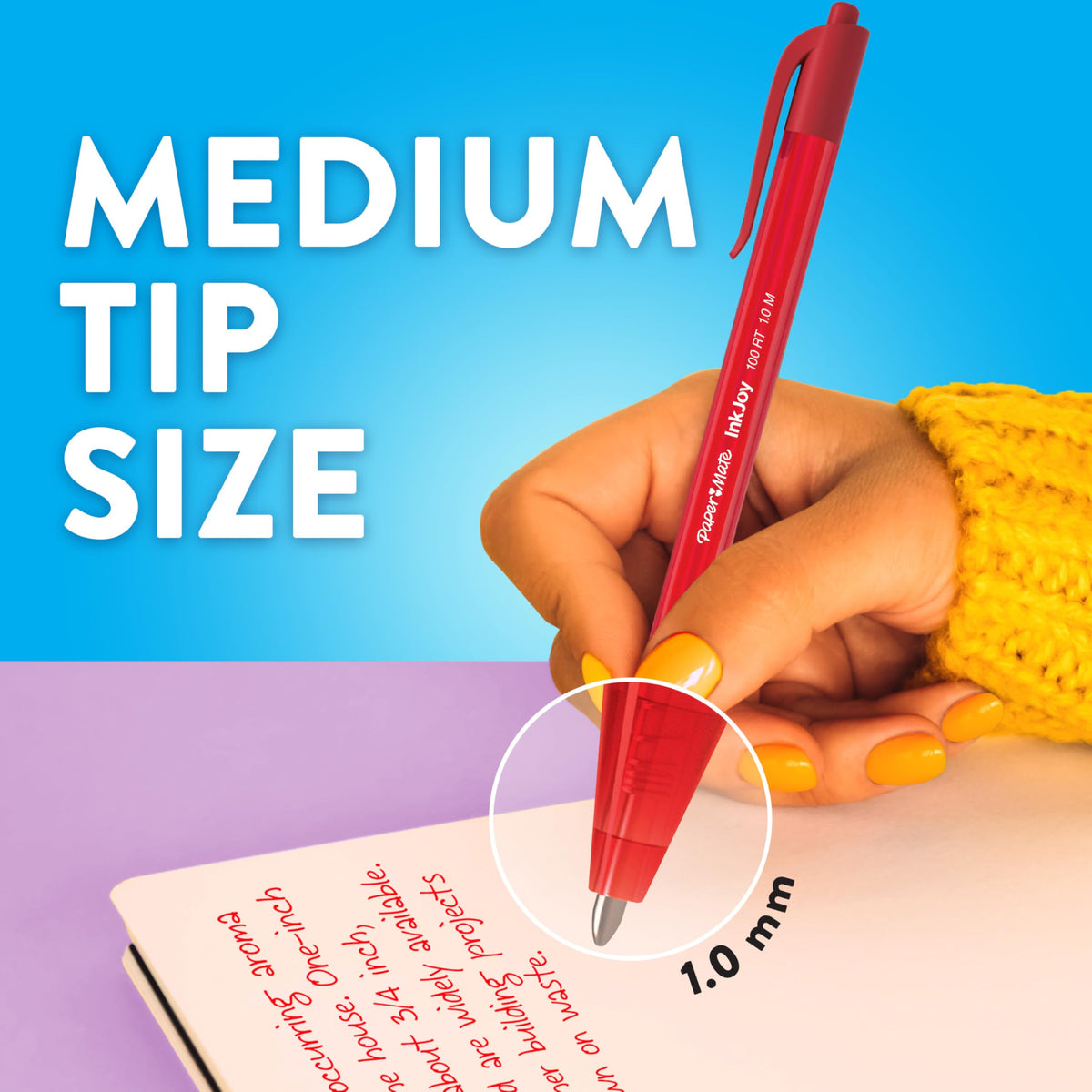 Paper Mate InkJoy 100RT Retractable Ballpoint Pens | Medium Point (1.0mm) | Blue | 20 Count