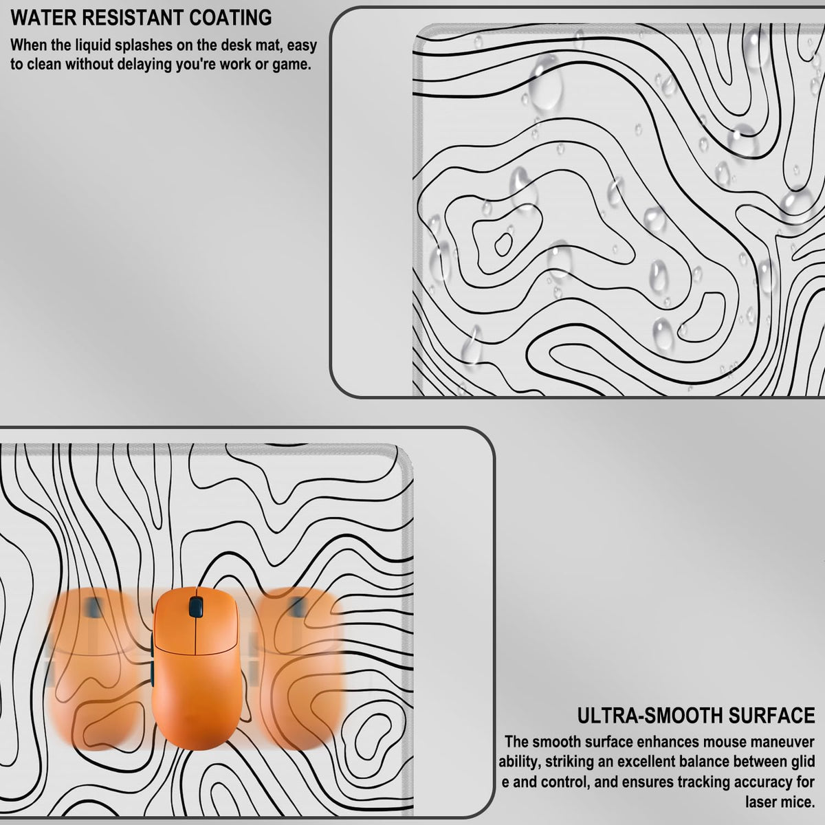 Large Gaming Mouse Pad, 31.5 x 15.7 in Mousepad with Stitched Edge, Extended Desk Mat with Non-Slip