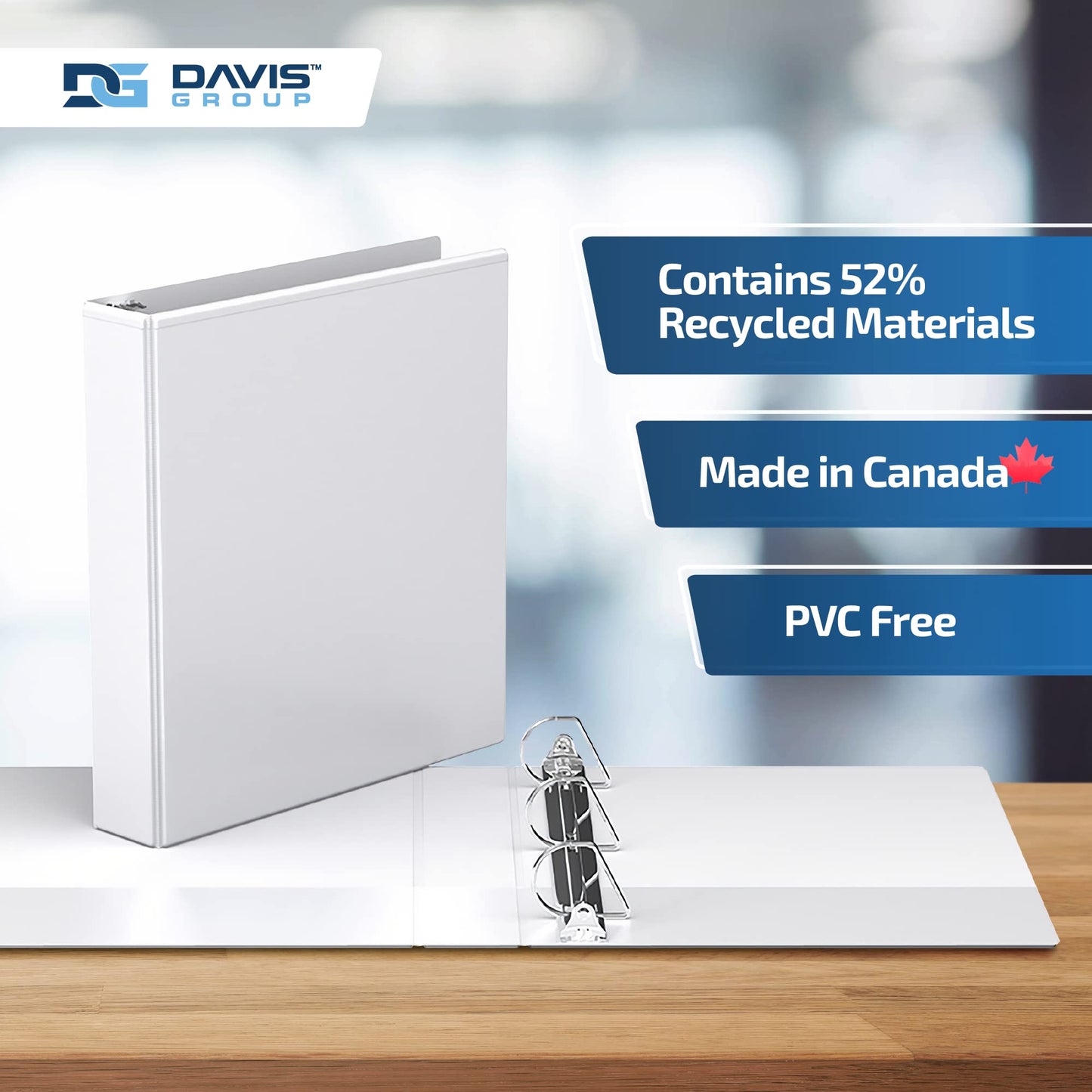 Easyview 3-Ring Binder, Clear-View Cover, 1.5" D Rings, White, 6 Pack