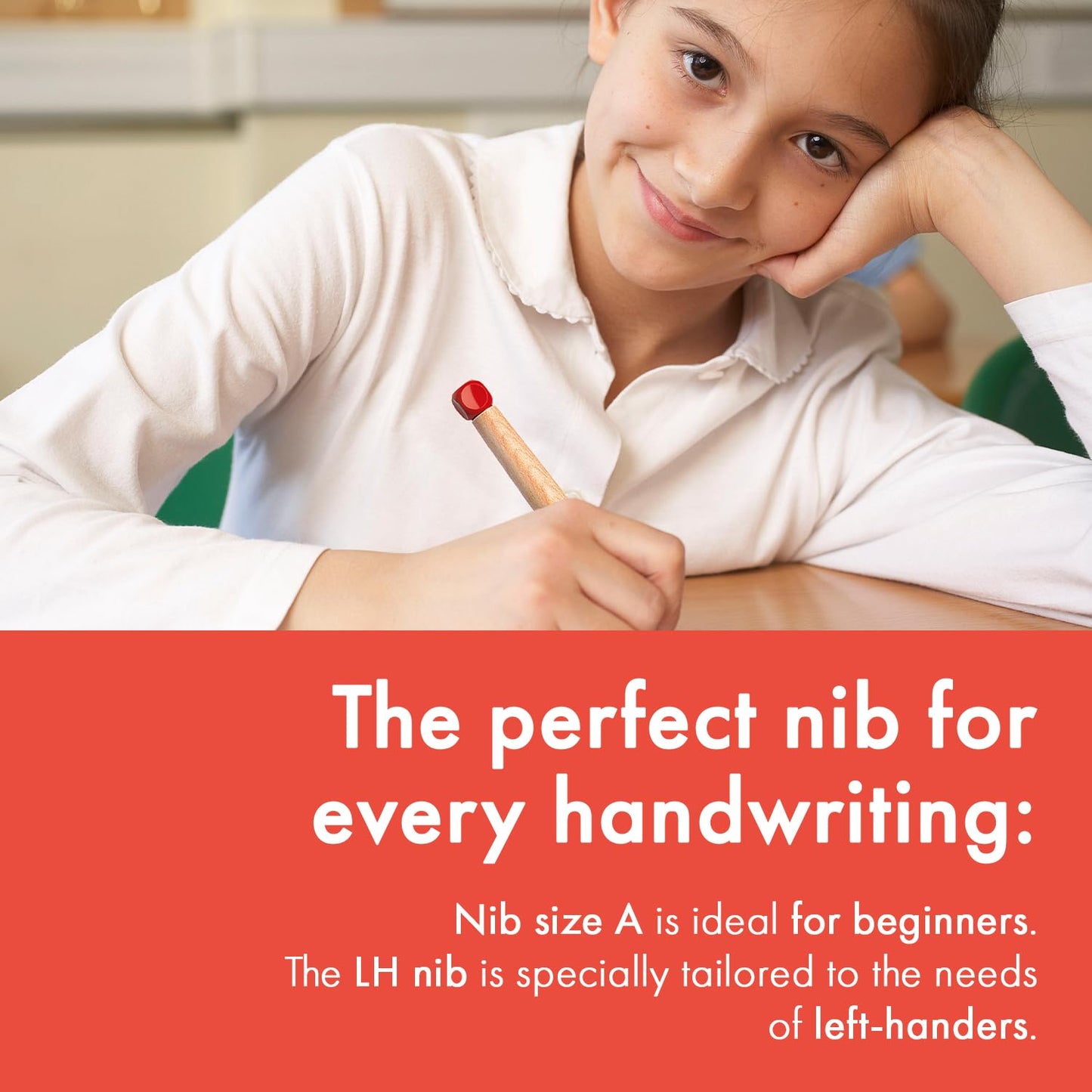 LAMY abc blue - child-friendly Fountain Pen for writing beginners with ergonomic grip & polished