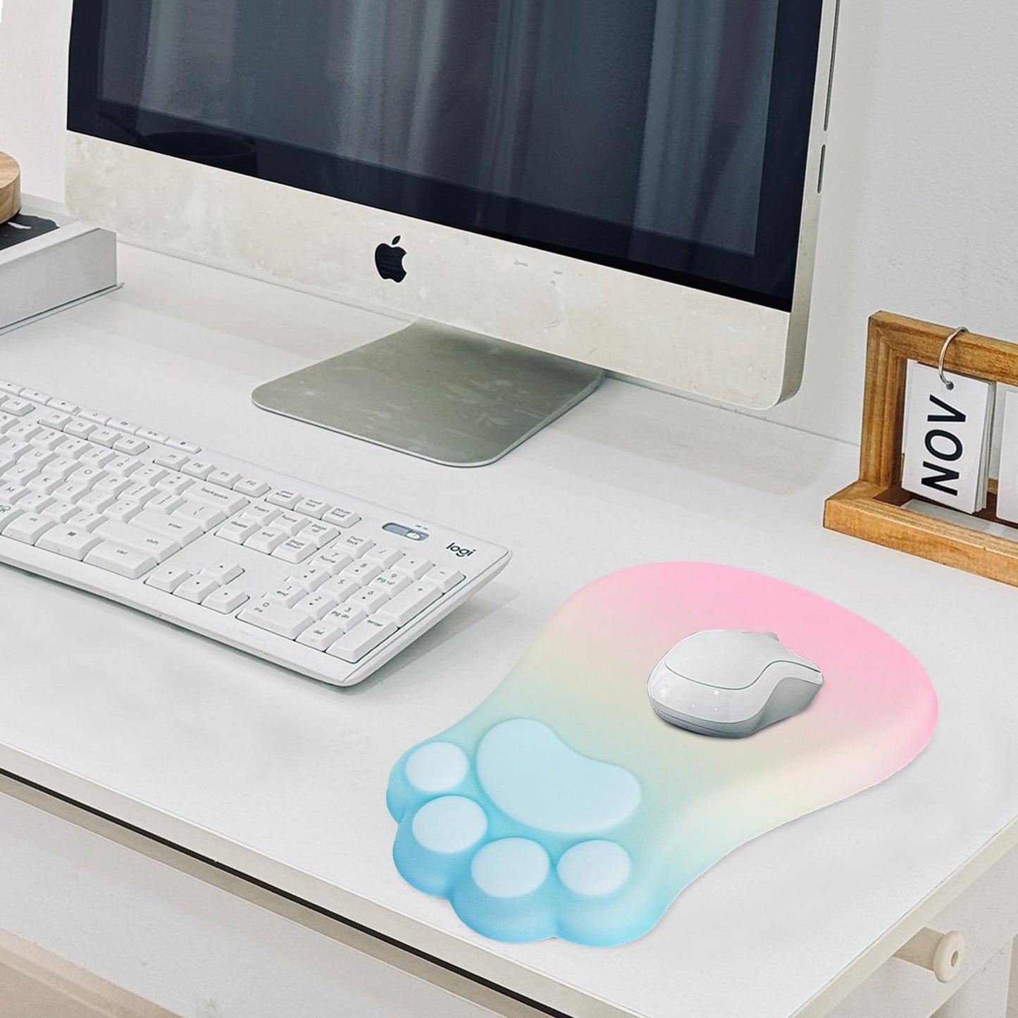 L-SPOUTTO Ergonomic Mouse Pad with Wrist Rest,Cute Mouse Pad Wrist Support