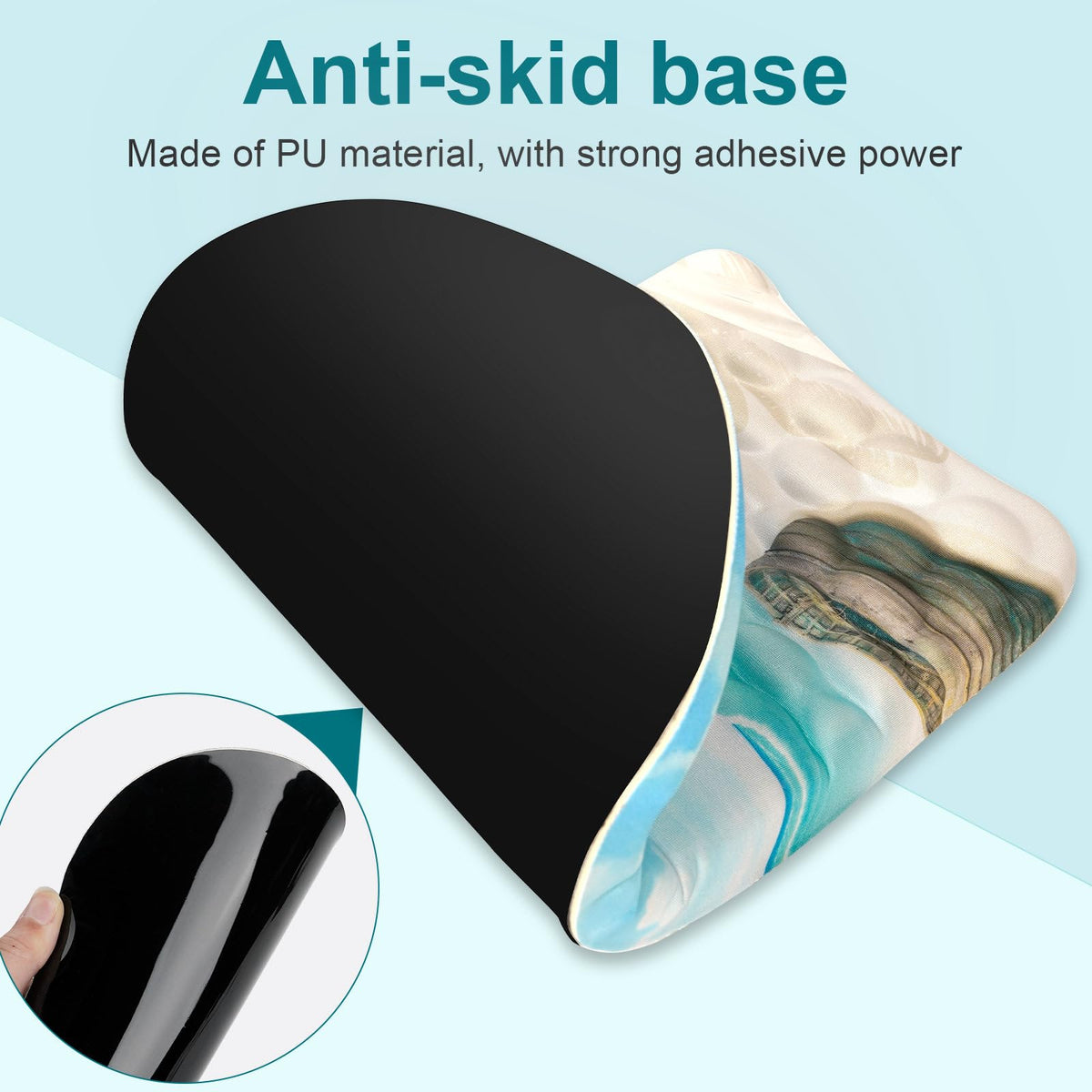 Ergonomic Wrist Mouse Pad with Massage Design, Wrist Rest Pain Relief Mousepad with Memory Foam