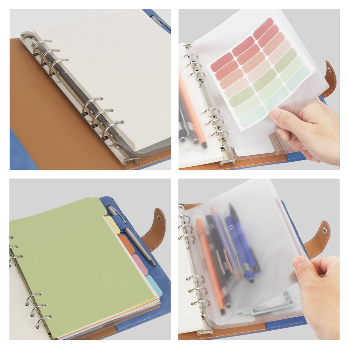 FYY A5 Binder 6 Ring - Refillable Planner Notebook 5x8, Navy