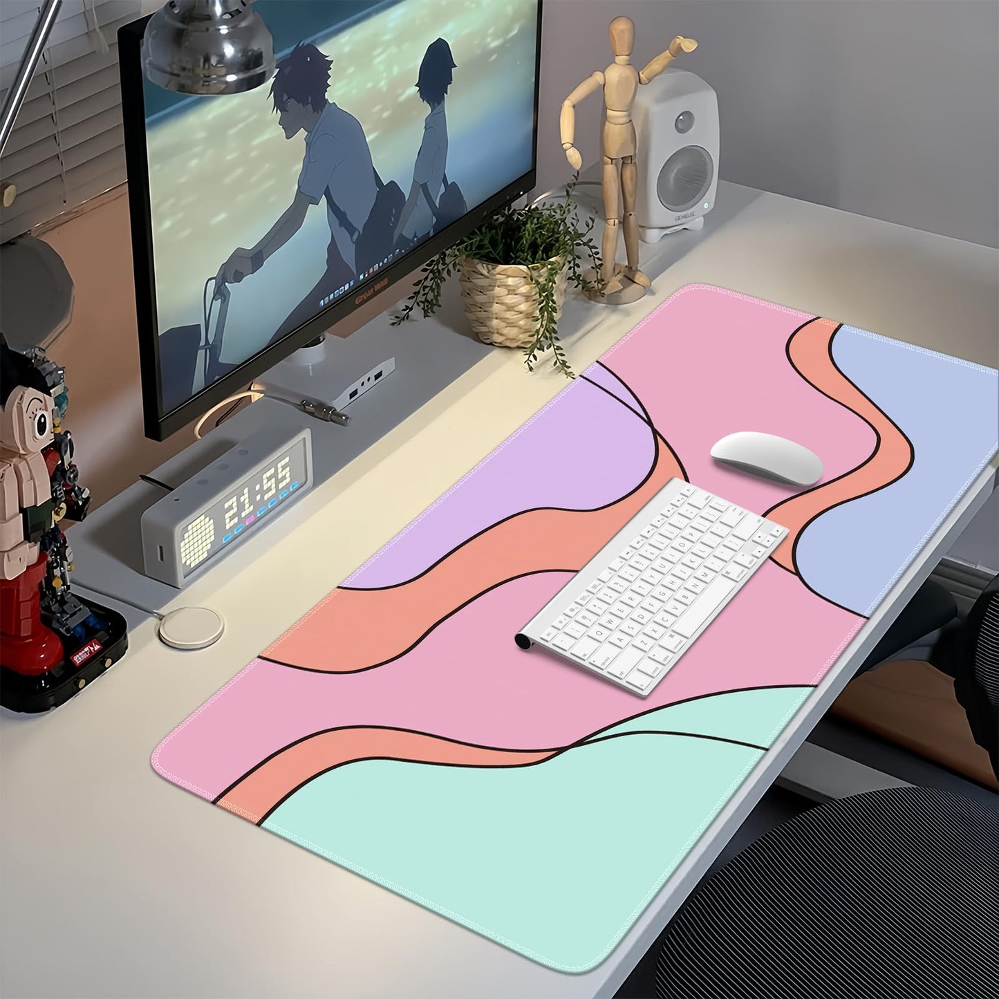 iCasso Desk Mat,XXL Large Mouse Pad for Desk,Colour Topographic