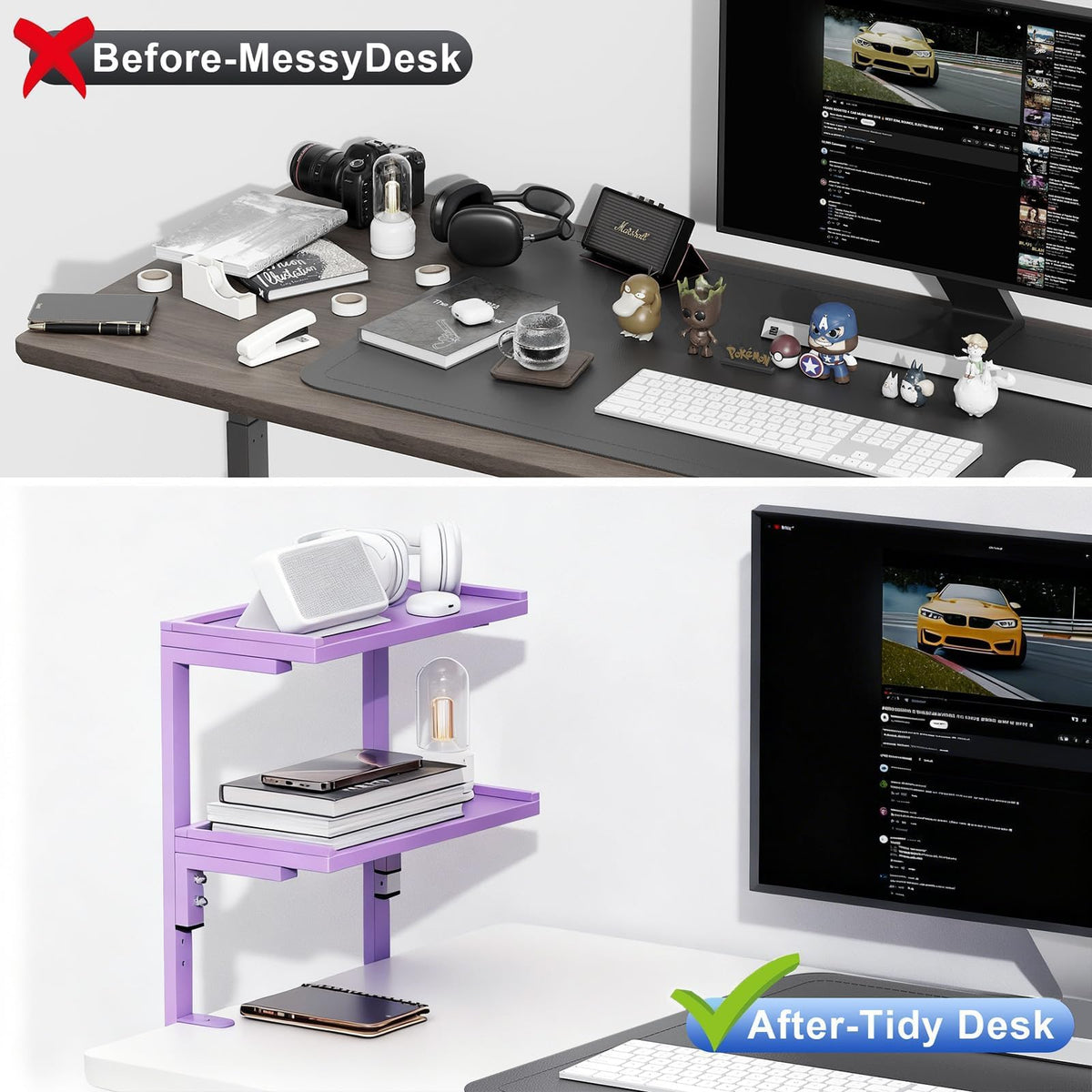 Spacrea 2 Tier Clamp on Desk Shelf
