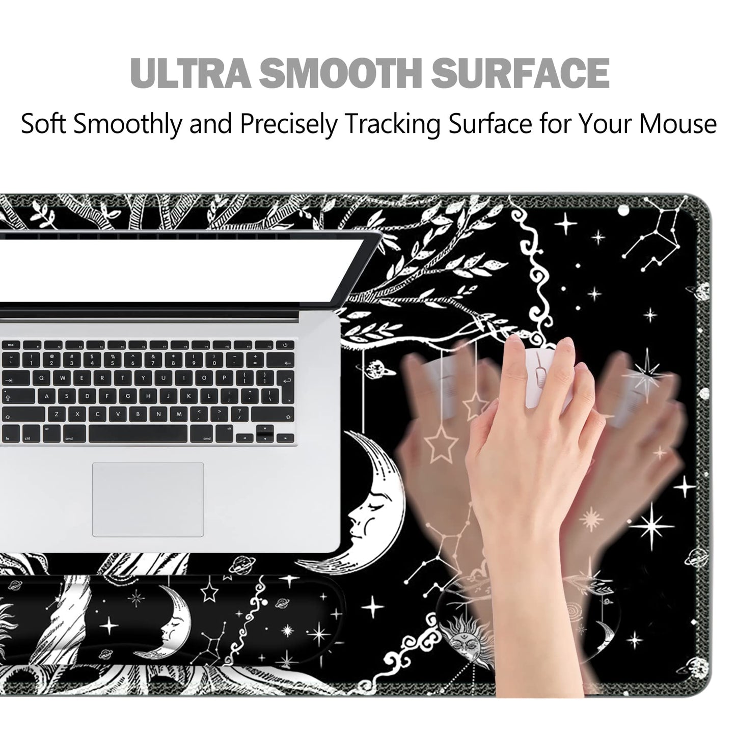 ToLuLu Extended Gaming Mouse Pad, Memory Foam Keyboard Mouse Wrist Rest
