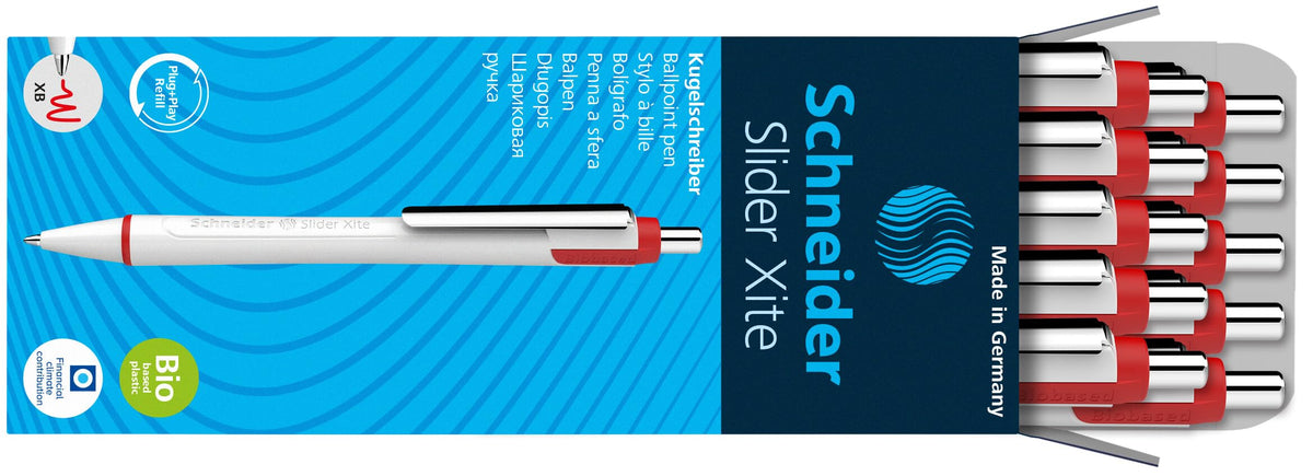 Schneider Slider Xite XB (Extra Broad) Ballpoint Pen, Refillable + Retractable, 1.4 mm, White