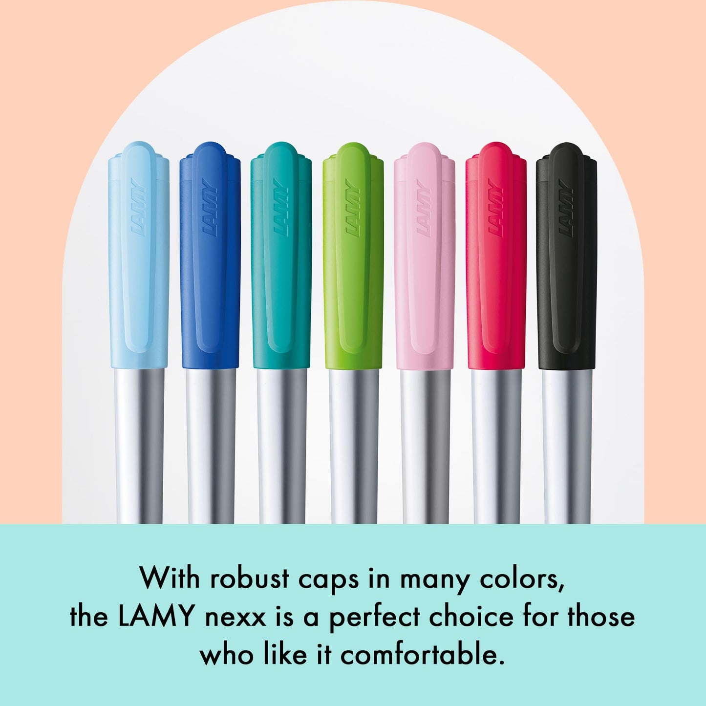 LAMY nexx black – Fountain Pen with slip-proof grip & polished steel nib in size A - triangular