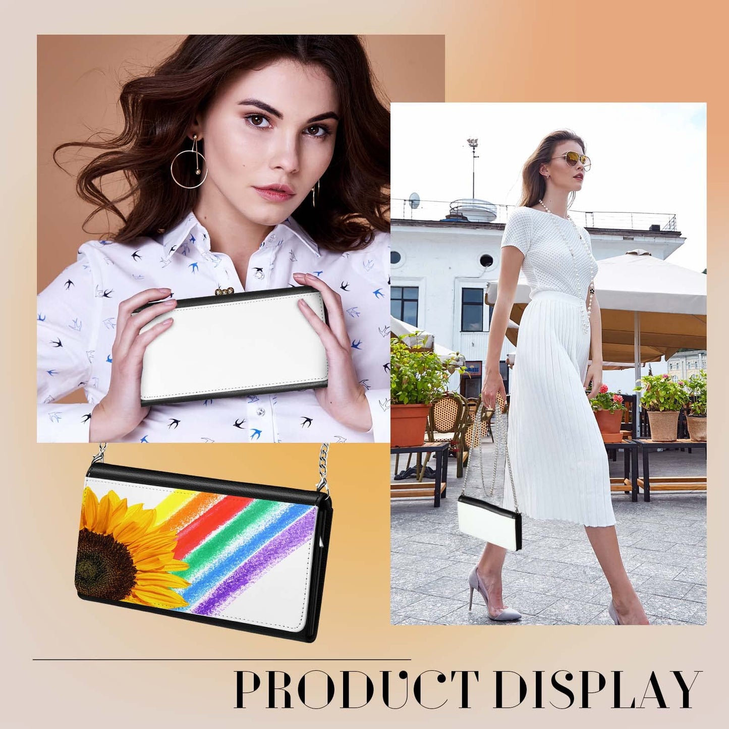 LEIFIDE Sublimation Blank Wallet for Women Heat Transfer DIY Pattern White 5 Mezzanine Purse Makeup