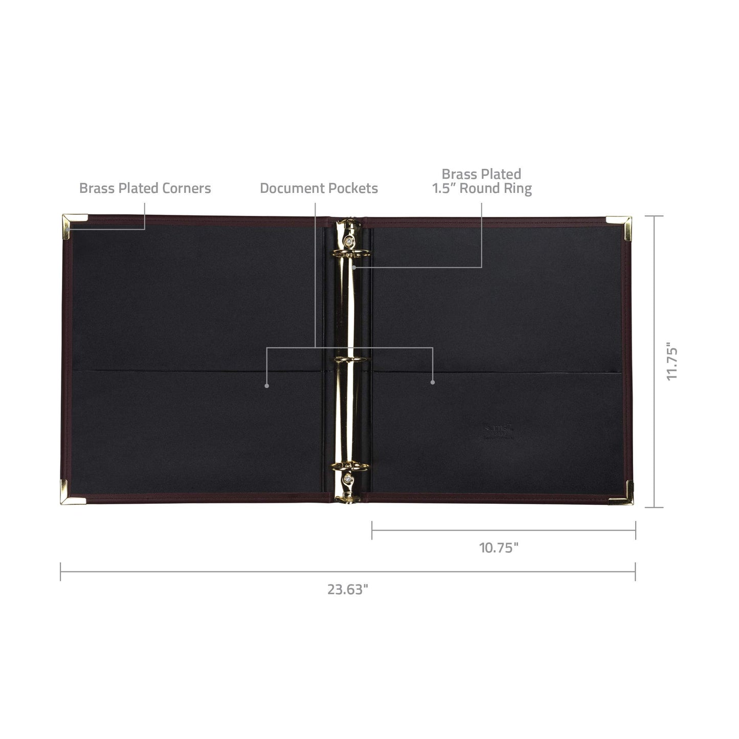 Samsill Classic Collection Leather 3 Ring Binder, Executive Presentation Portfolio, 1.5 Inch (Holds
