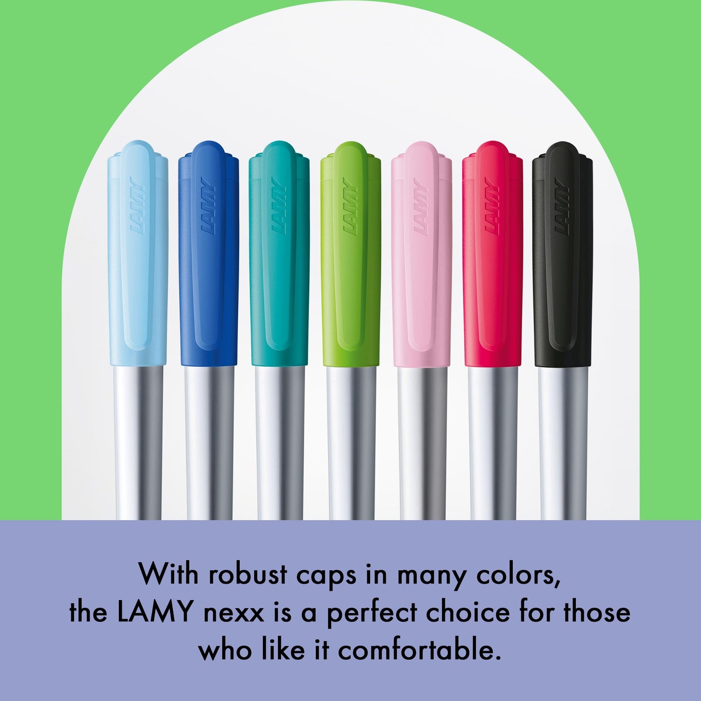 LAMY nexx neonyellow – Fountain Pen with slip-proof grip & polished steel nib in size A